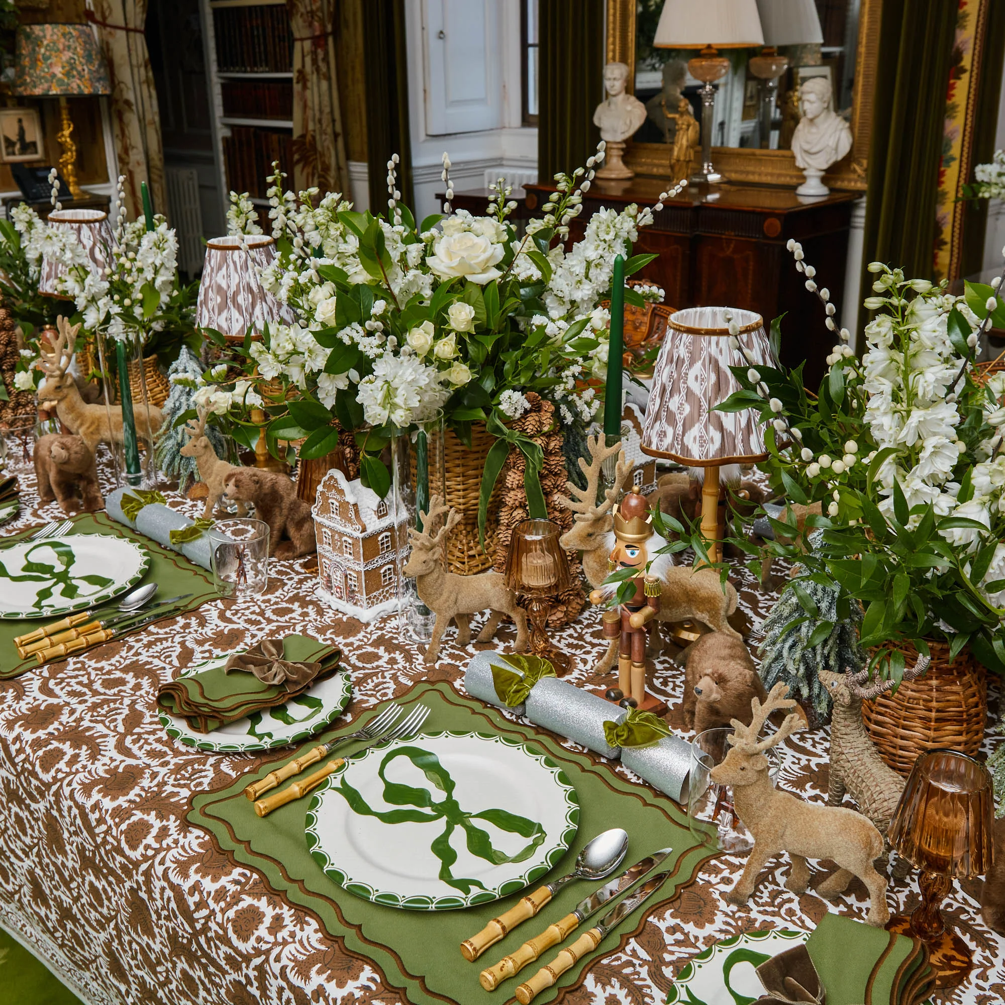 Katherine Green & Chocolate Napkins (Set of 4) - Image 5