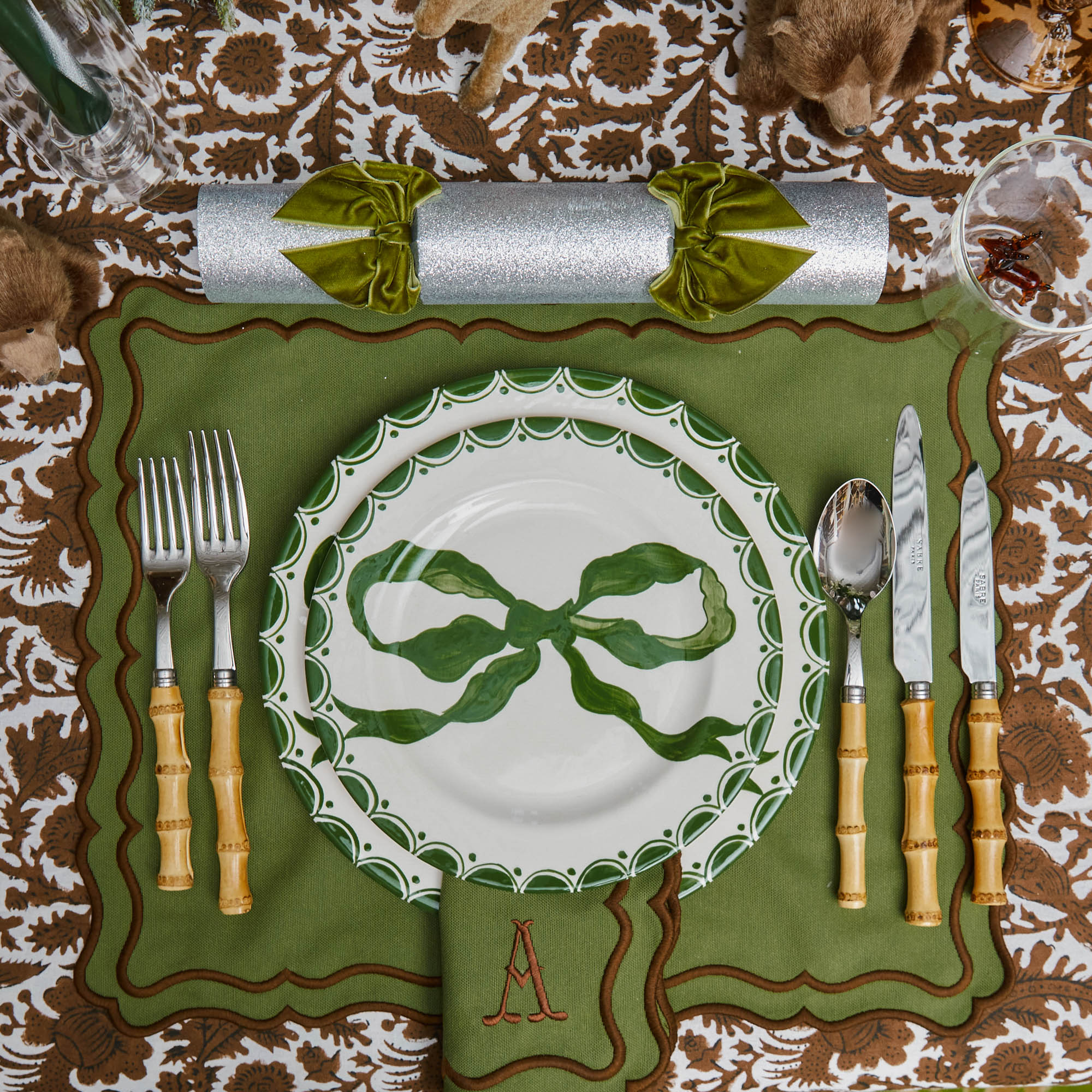 Katherine Green & Chocolate Placemats (Set of 4) - Image 6
