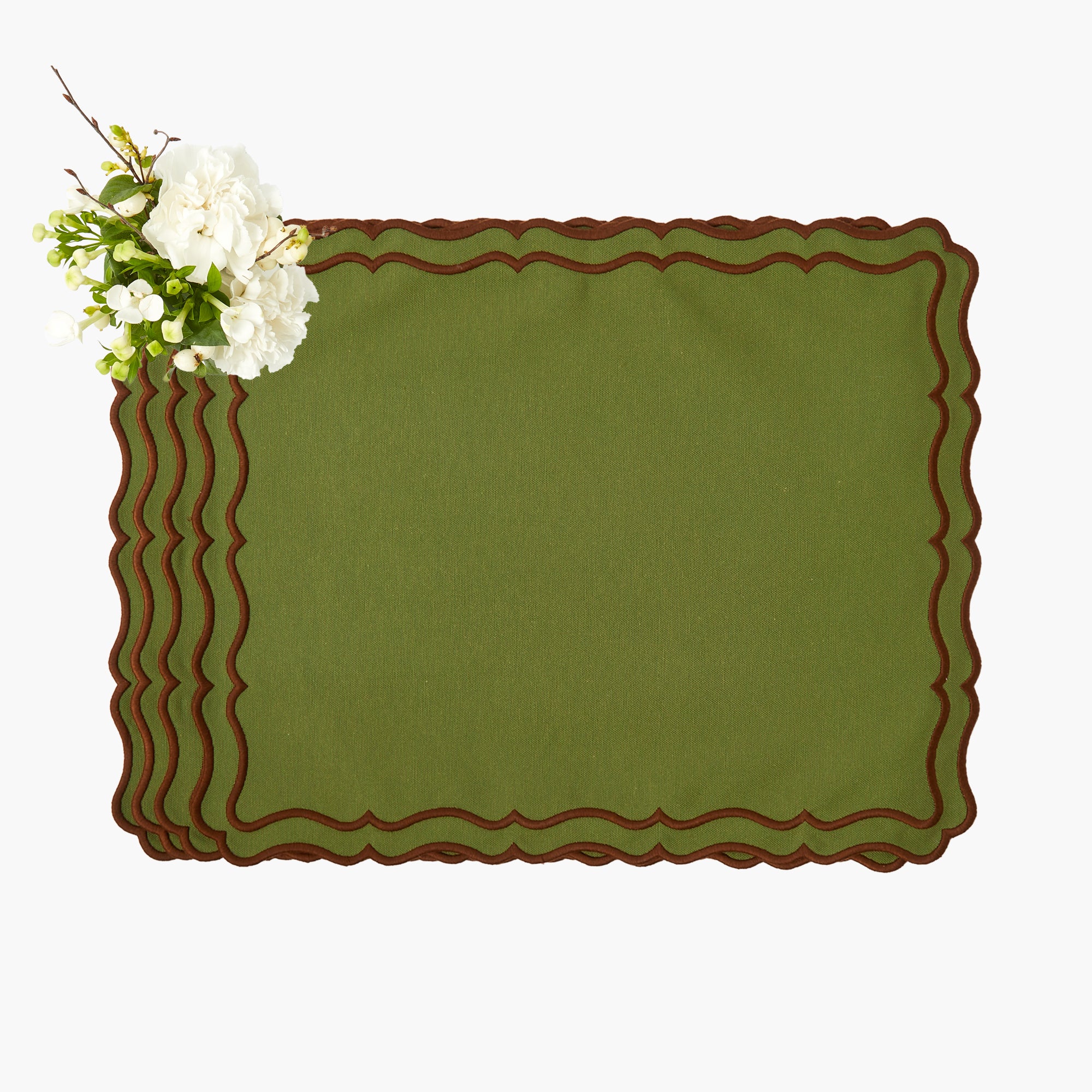 Katherine Green & Chocolate Placemats (Set of 4) - Image 7