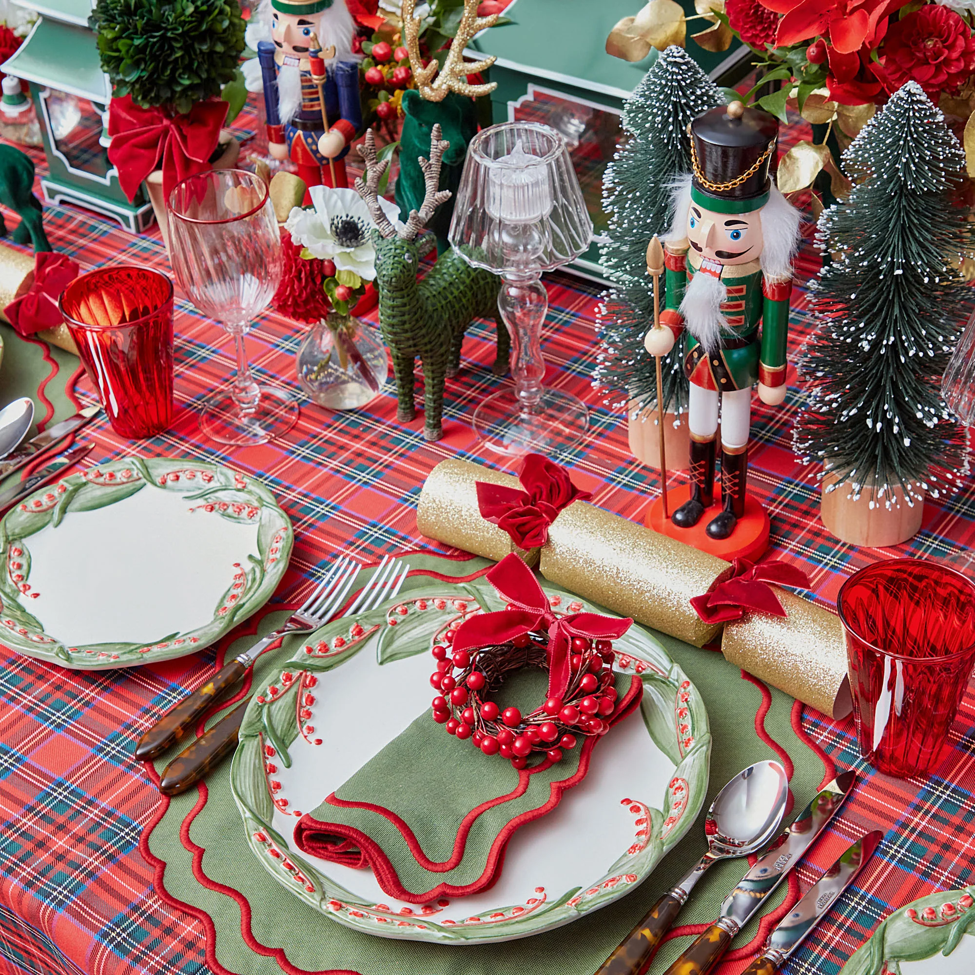 Katherine Green & Red Napkins (Set of 4) - Image 7
