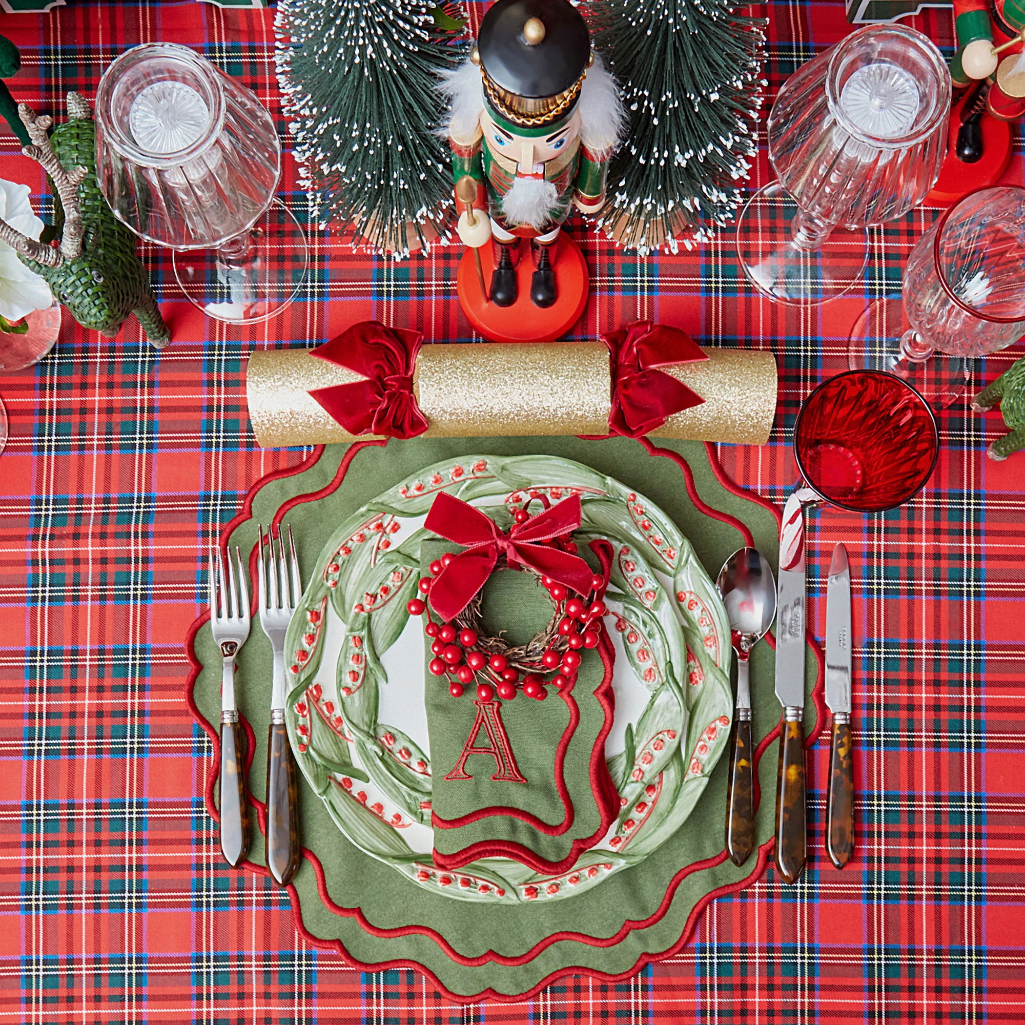 Katherine Green & Red Placemats & Napkins (Set of 4) - Image 11