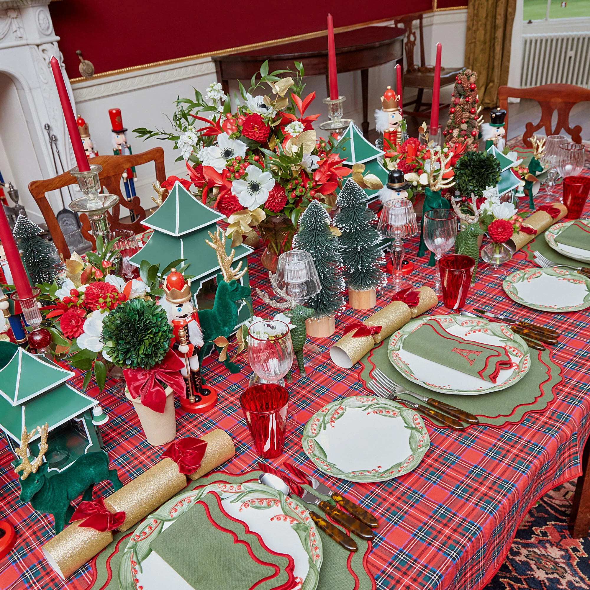 Katherine Green & Red Placemats & Napkins (Set of 4) - Image 13