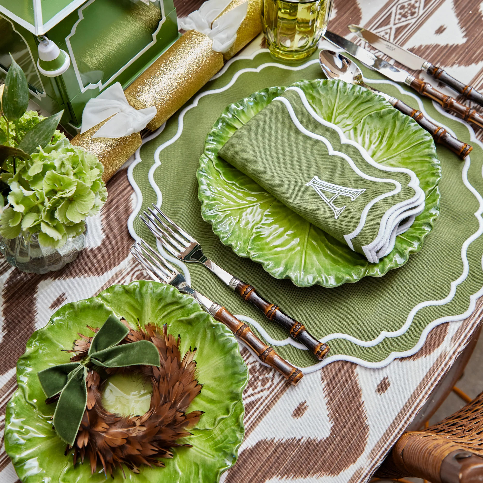 Green Serena Cabbage Dinner Plate - Image 16