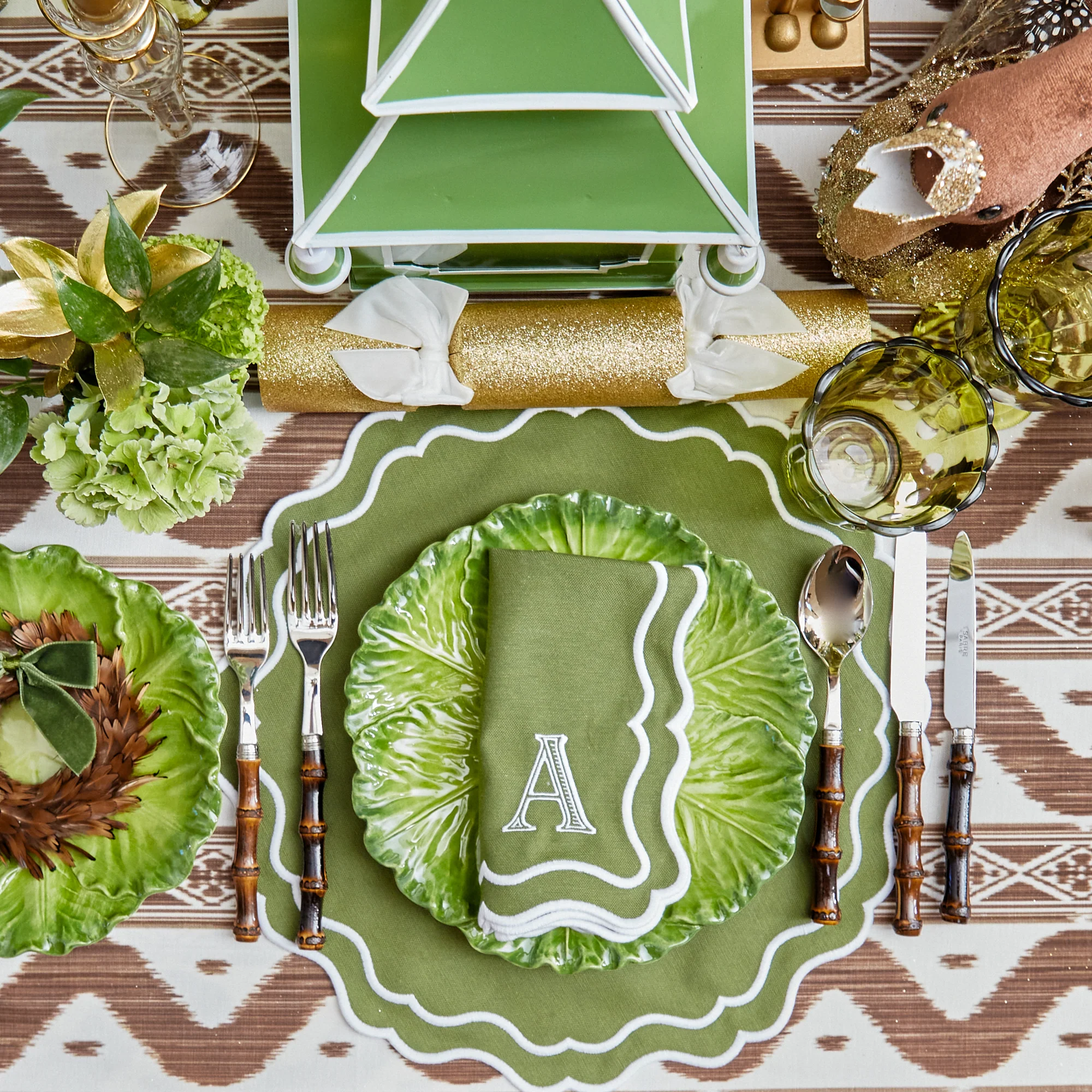Green Serena Cabbage Dinner Plate - Image 9