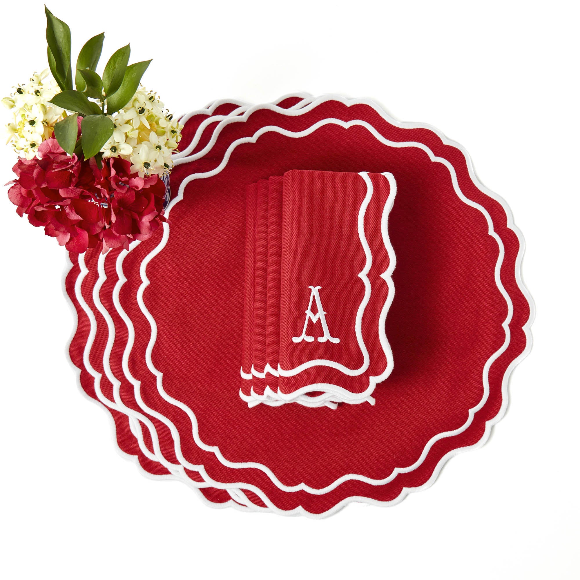 Katherine Berry Red Placemats & Napkins (Set of 4) - Image 4