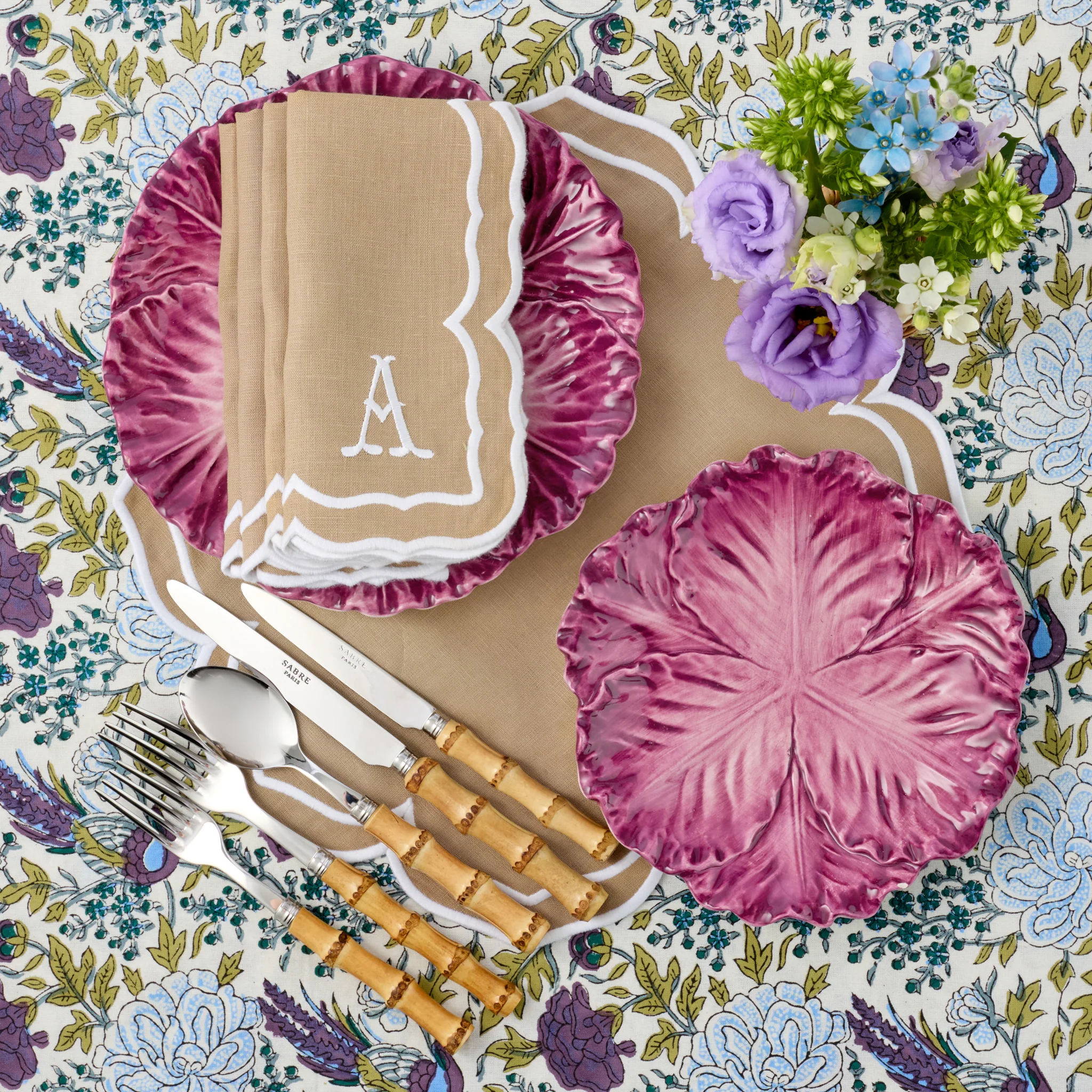 Aubergine Serena Cabbage Starter Plates (Set of 4) - Image 5