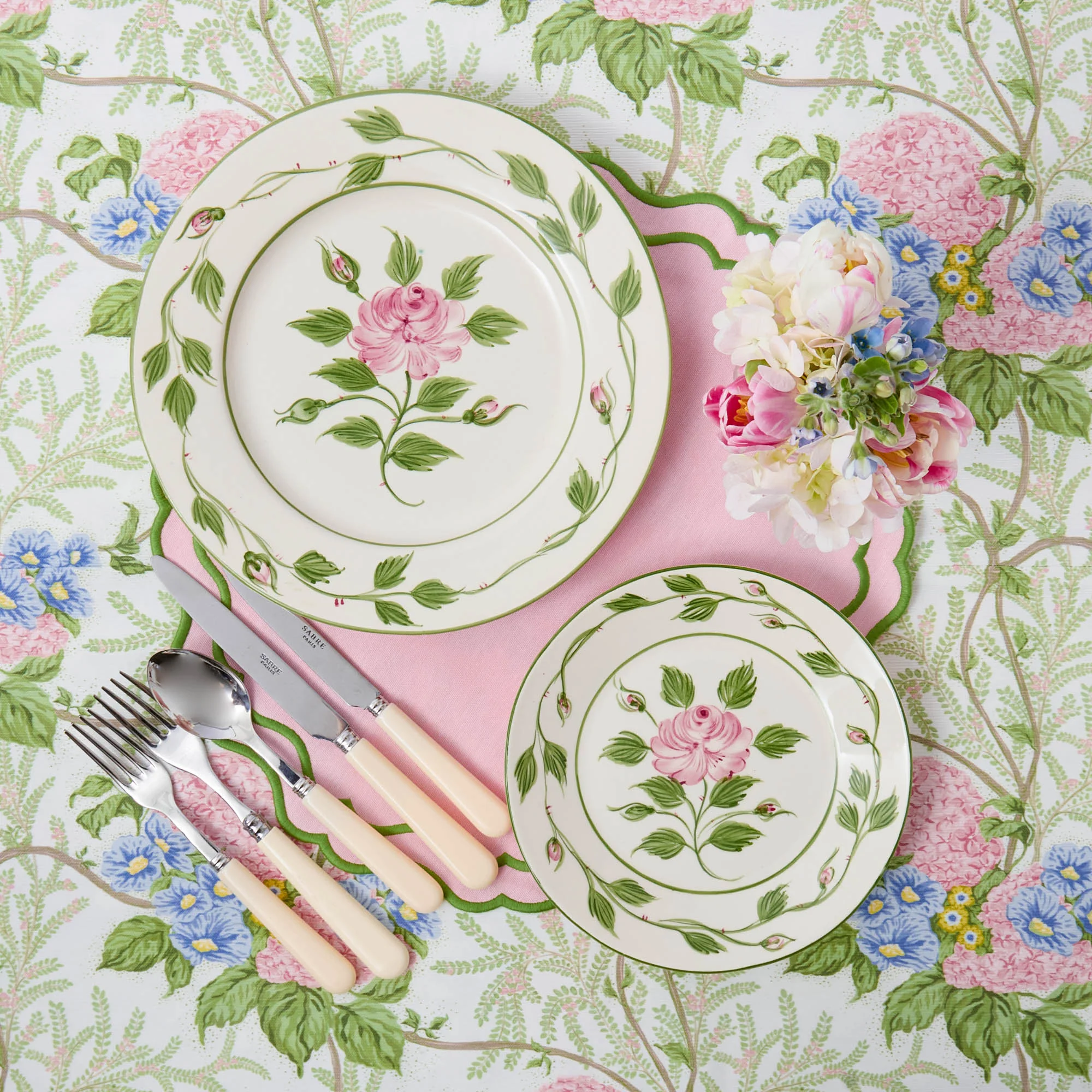 Pink & Blue Lady Isabella's Garden Tablecloth - Image 11