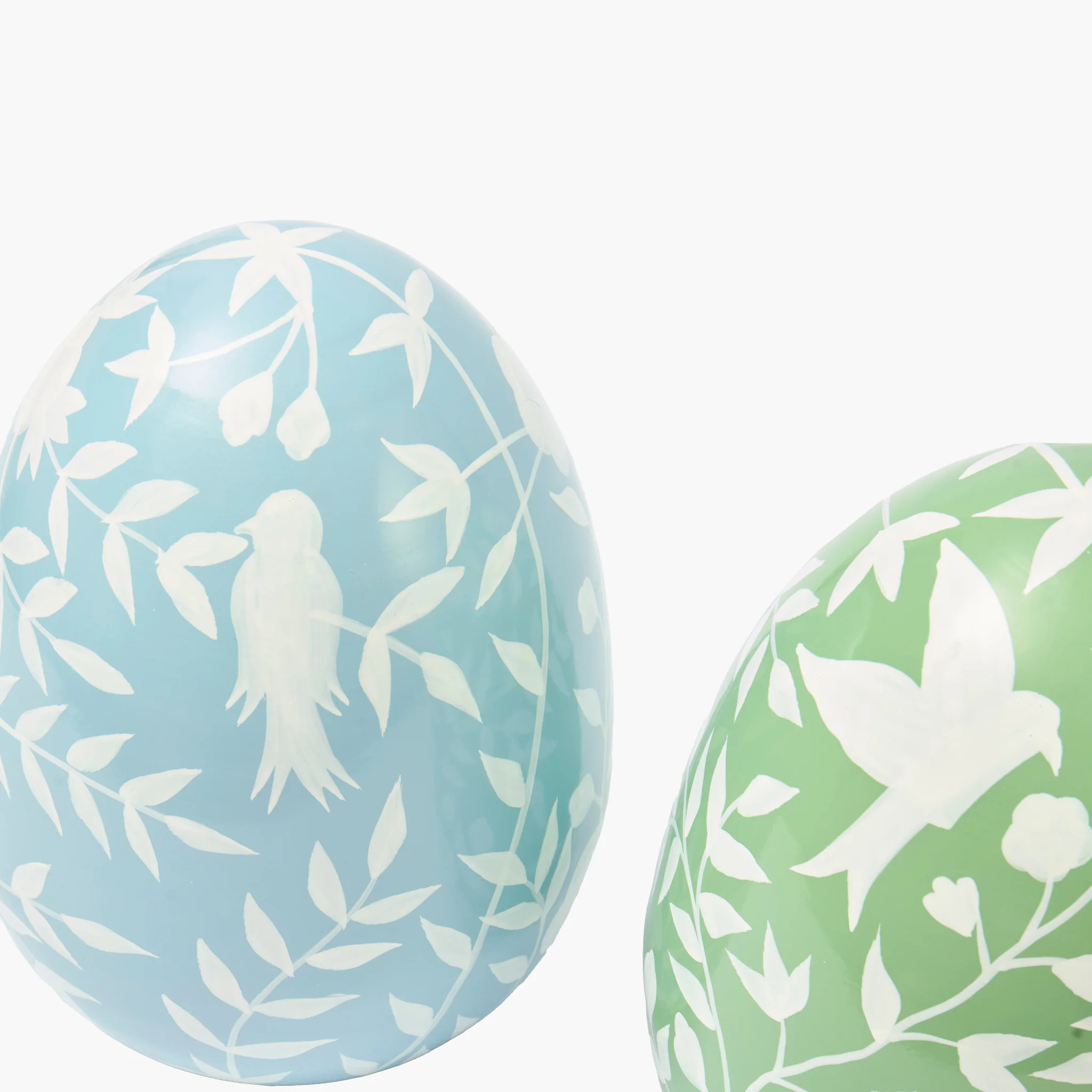 Large Blue Floral Tole Egg - Image 4