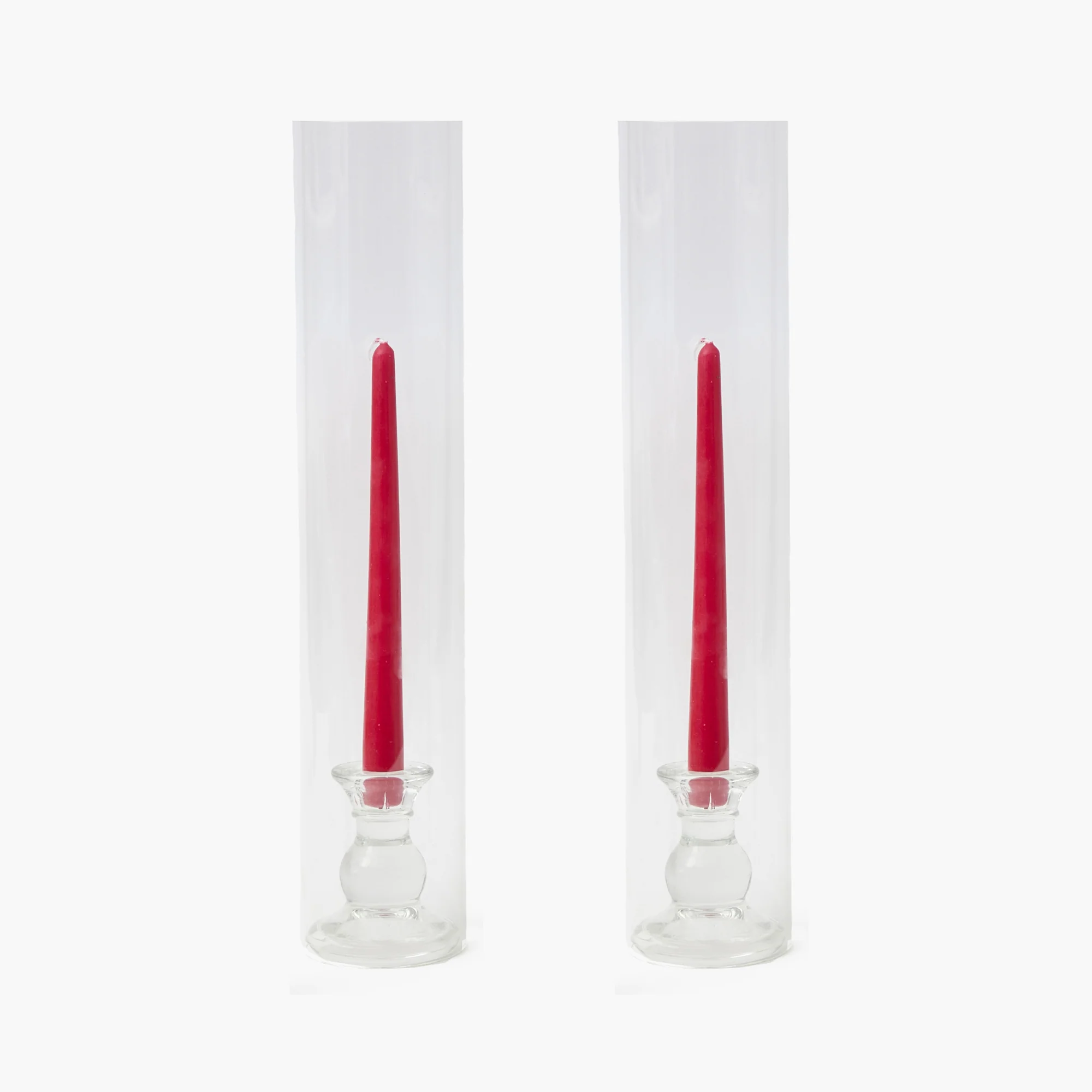 Large Claudia Glass Hurricane Candle Holder (Pair)