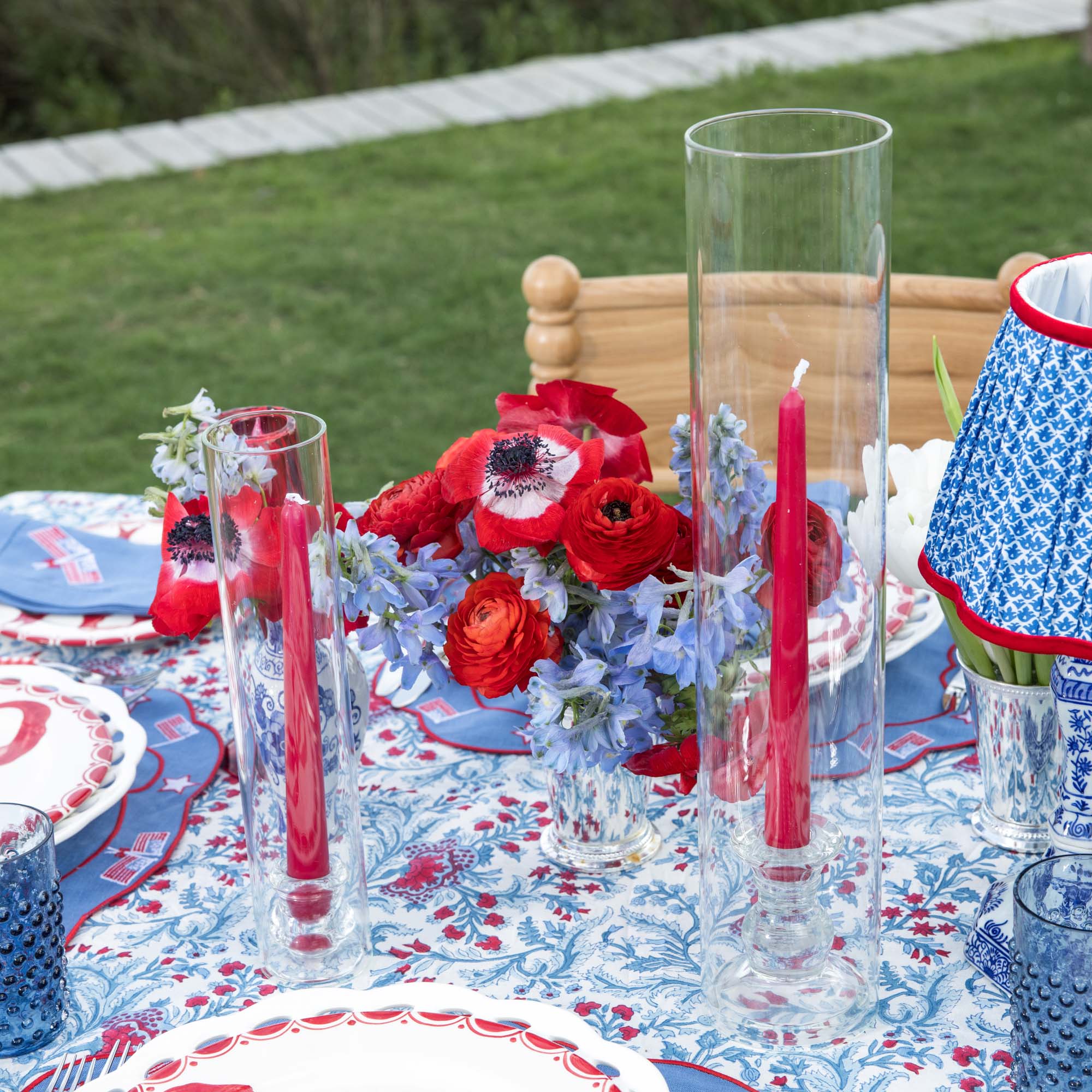 Large Claudia Glass Hurricane Candle Holder (Pair) - Image 4