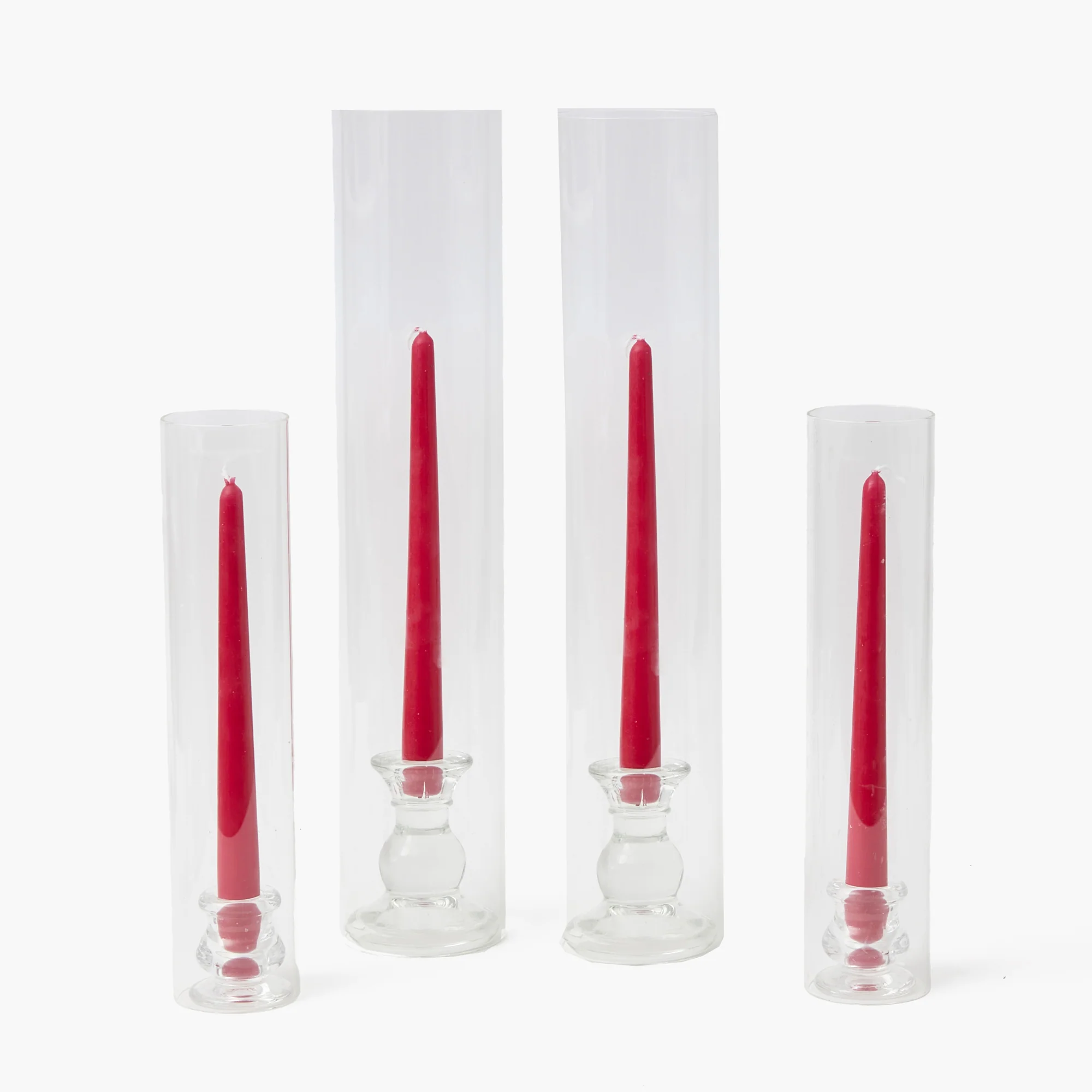 Large Claudia Glass Hurricane Candle Holder (Pair) - Image 5