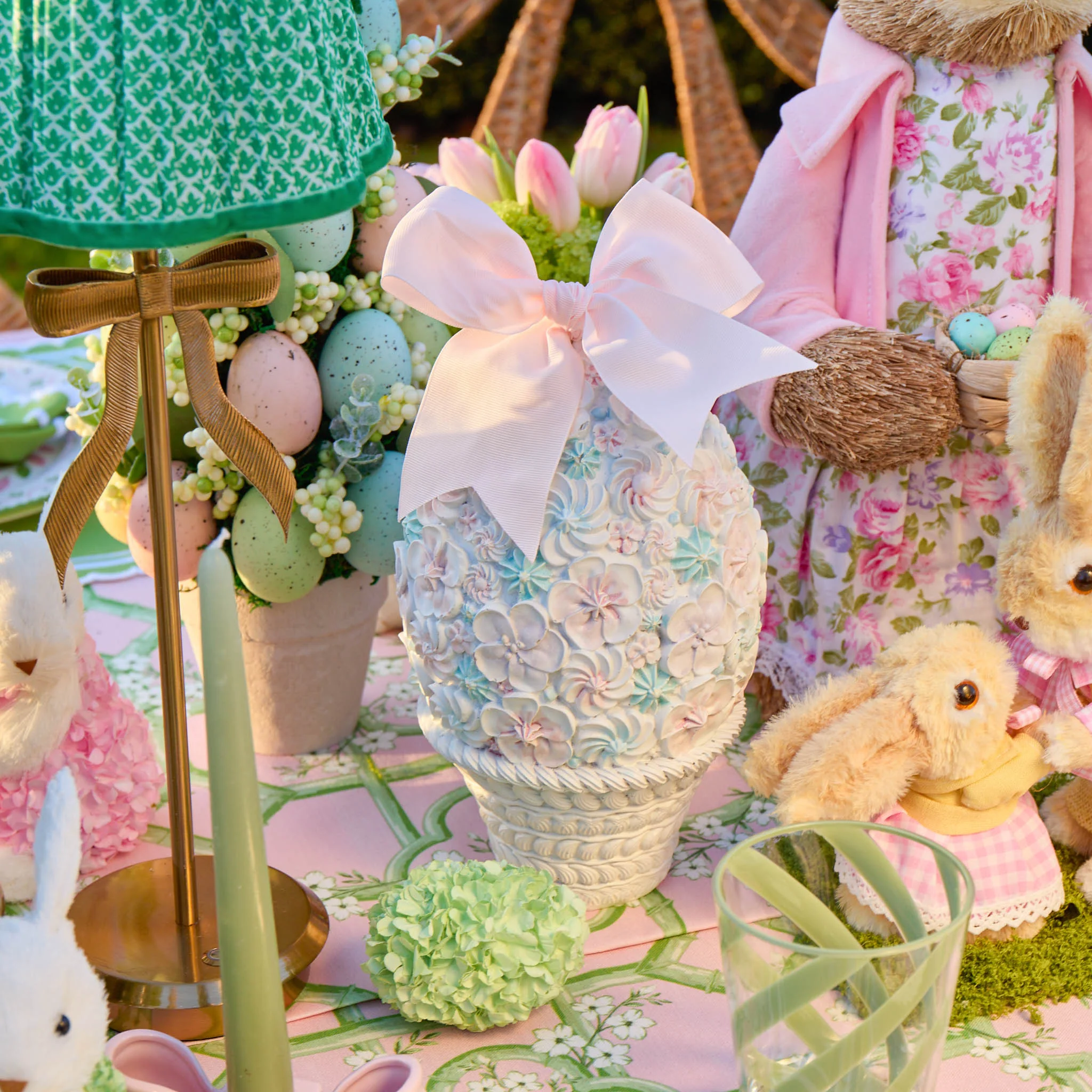 Pastel Large Floral Easter Eggs (Pair) - Image 2