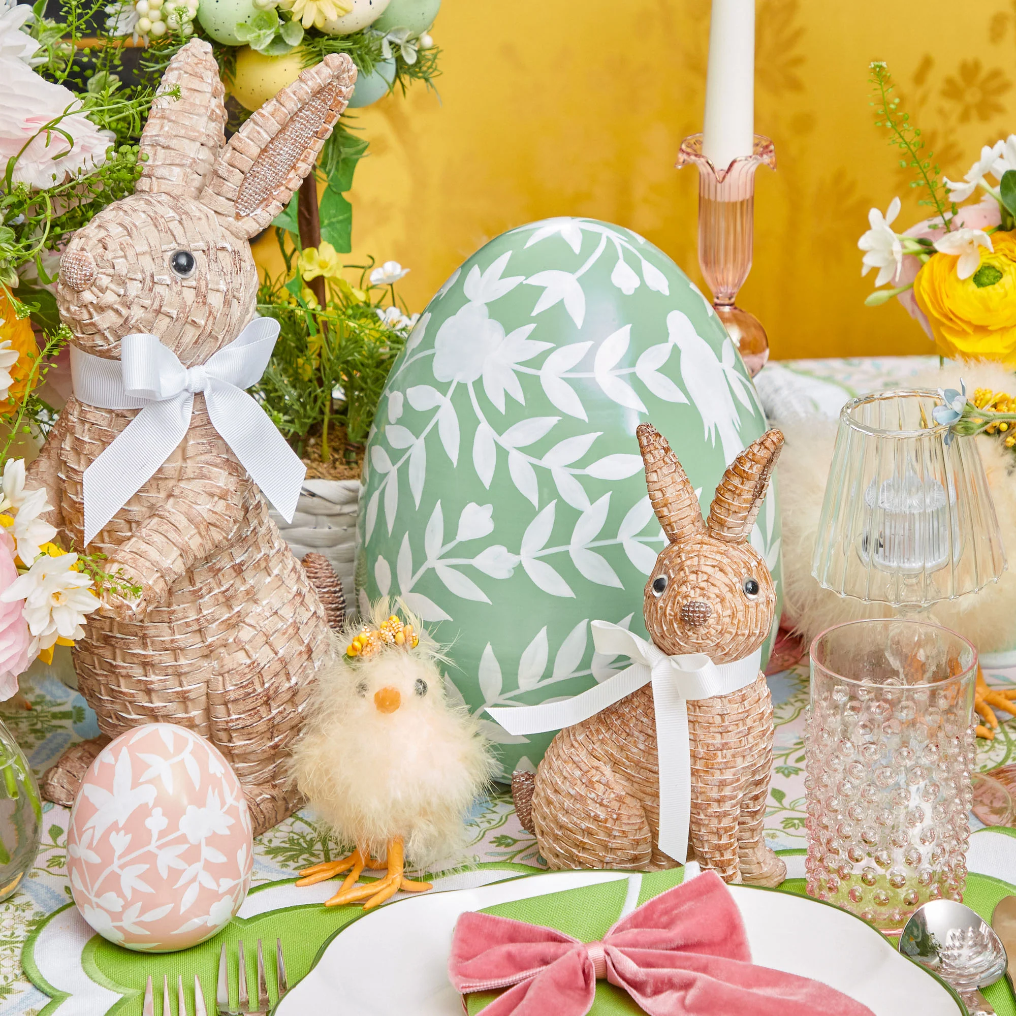 Large Green Floral Tole Egg - Image 7