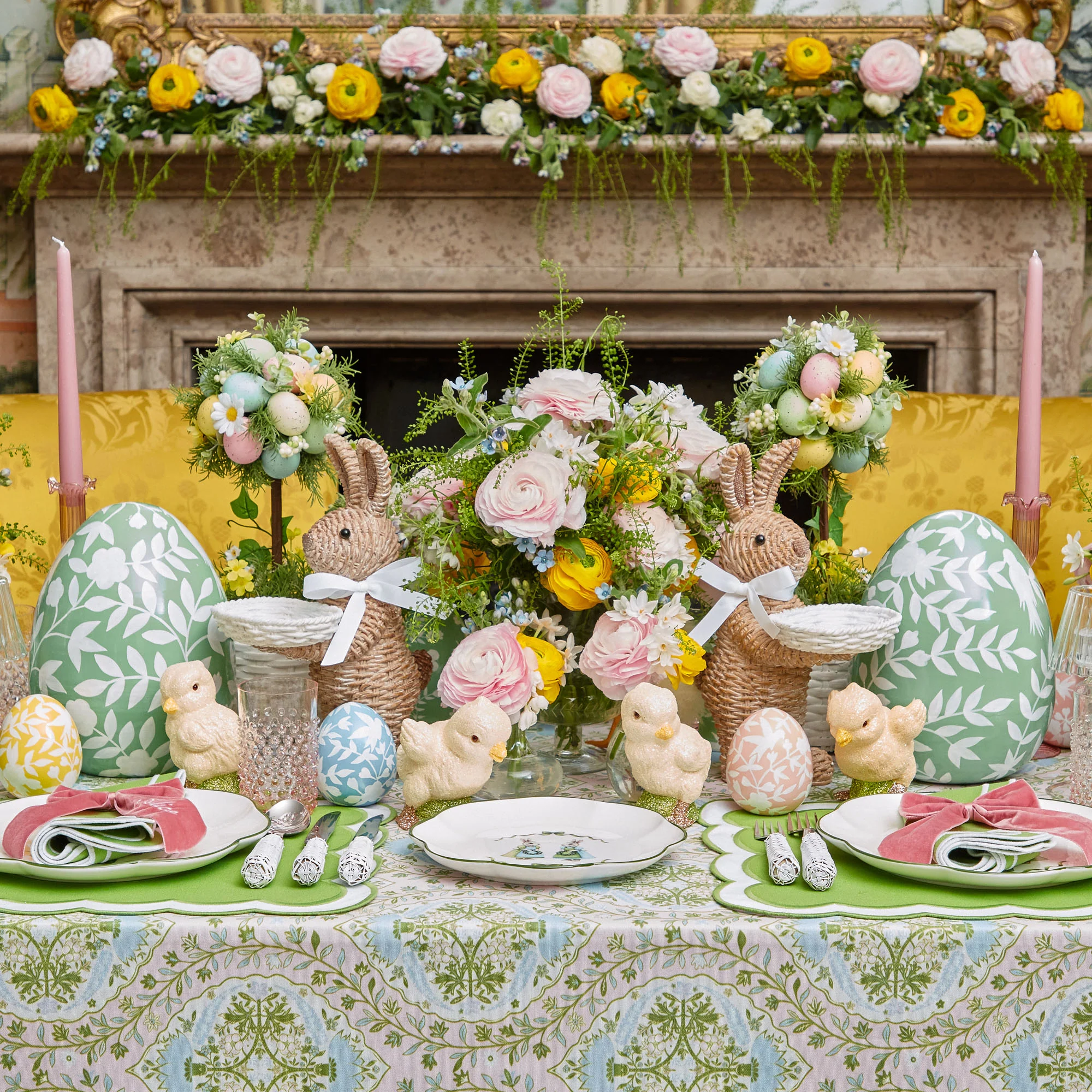 Large Green Floral Tole Egg - Image 8