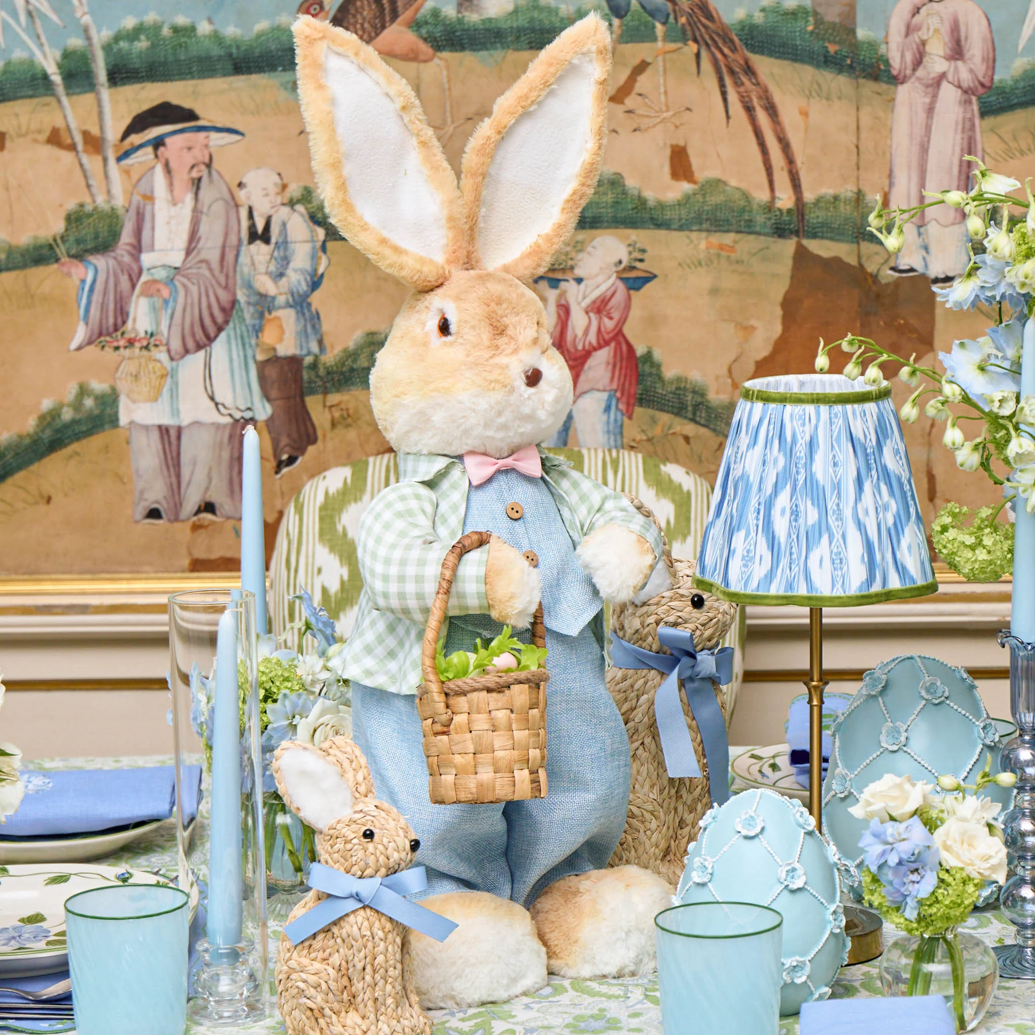 Large Mr. & Mrs. Rabbit in Blue (Pair) - Image 4