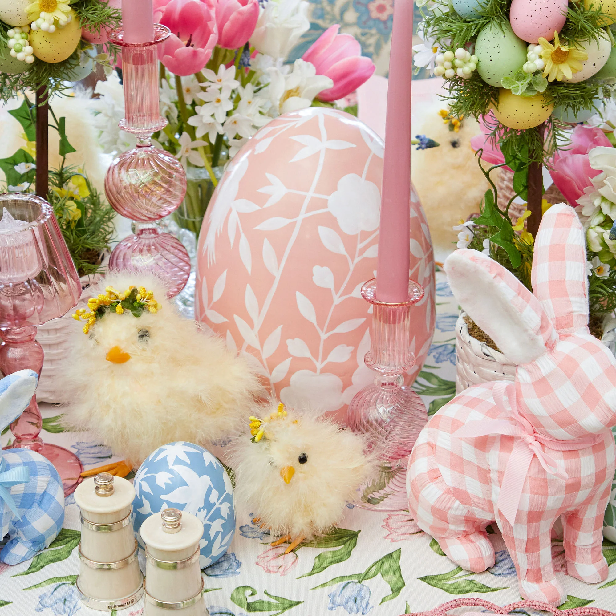 Large Pink Floral Tole Egg - Image 10
