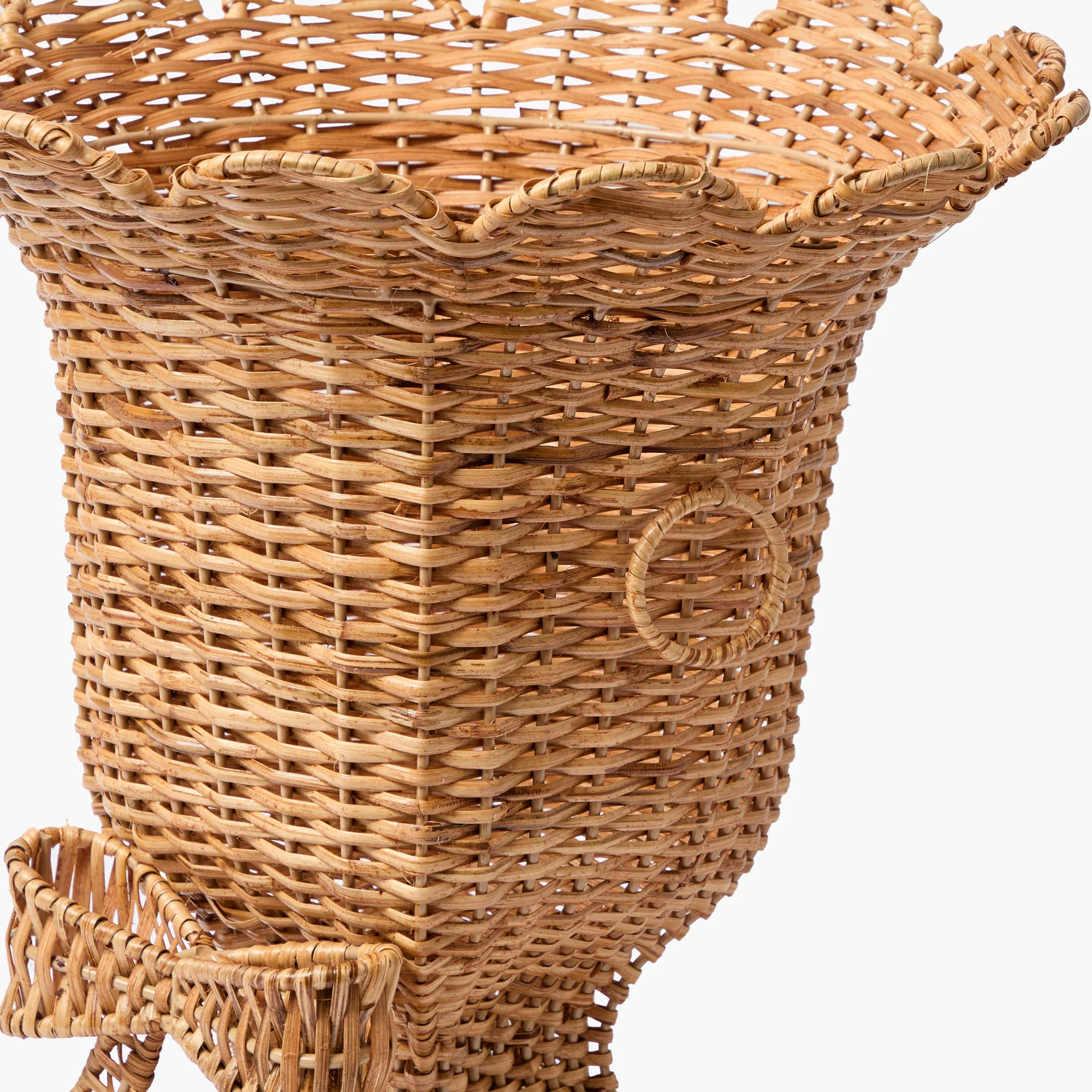 Liliana Bow Scalloped Rattan Urn - Image 10