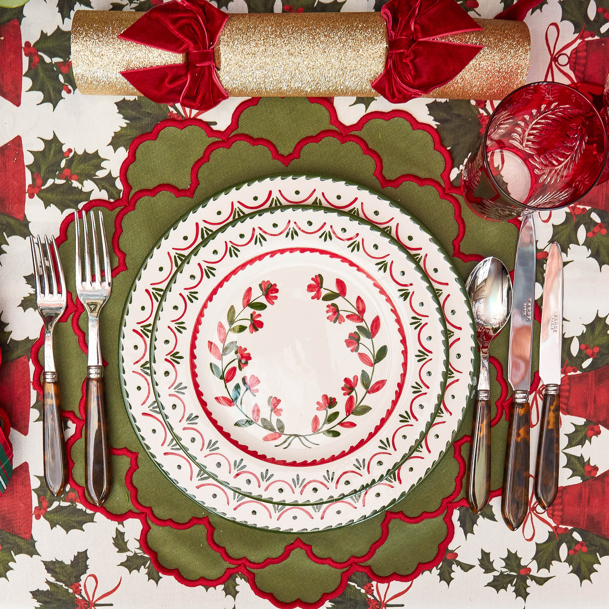 Katherine Green & Red Placemats (Set of 4) - Image 9