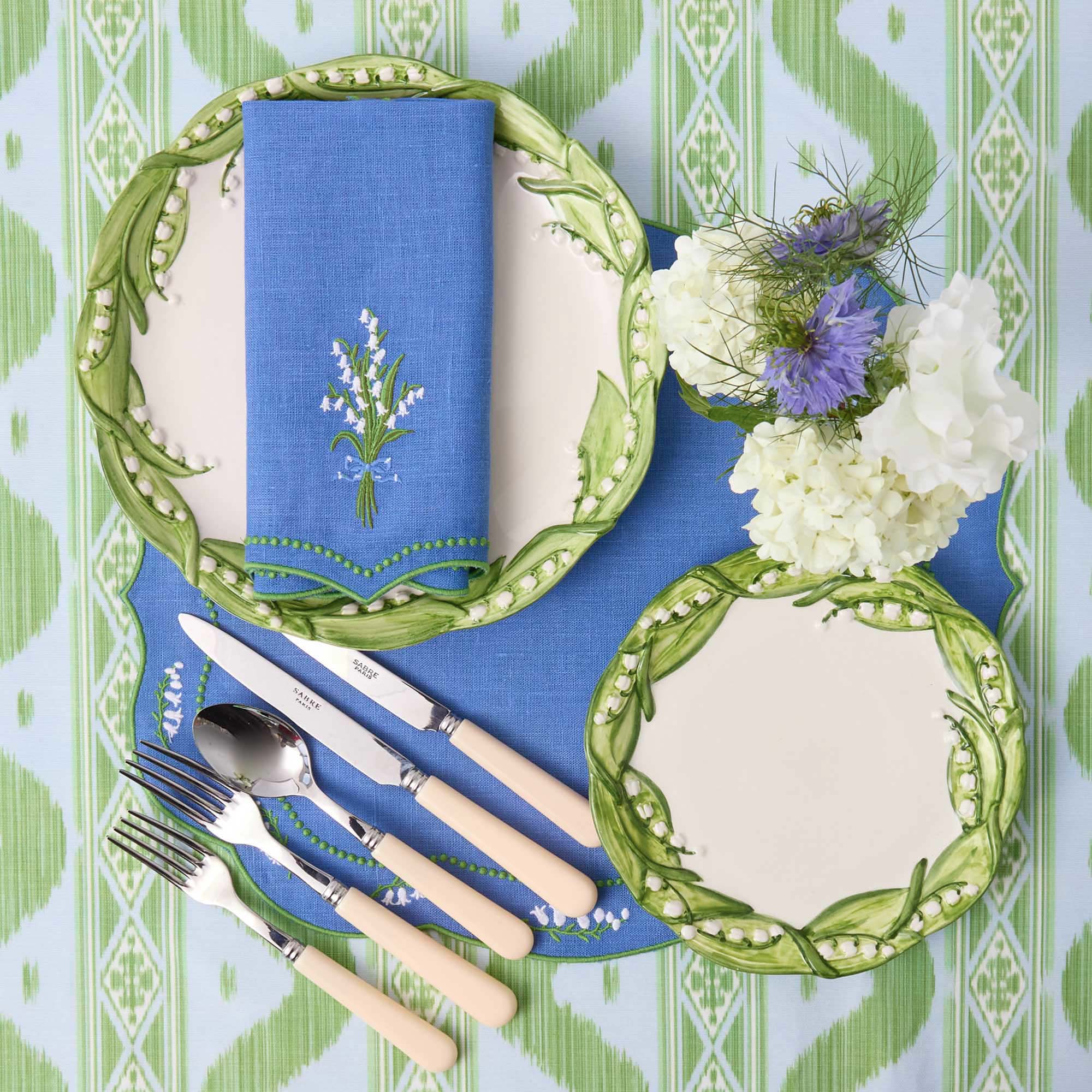 Blue Lily of the Valley Linen Napkins (Set of 4) - Image 13