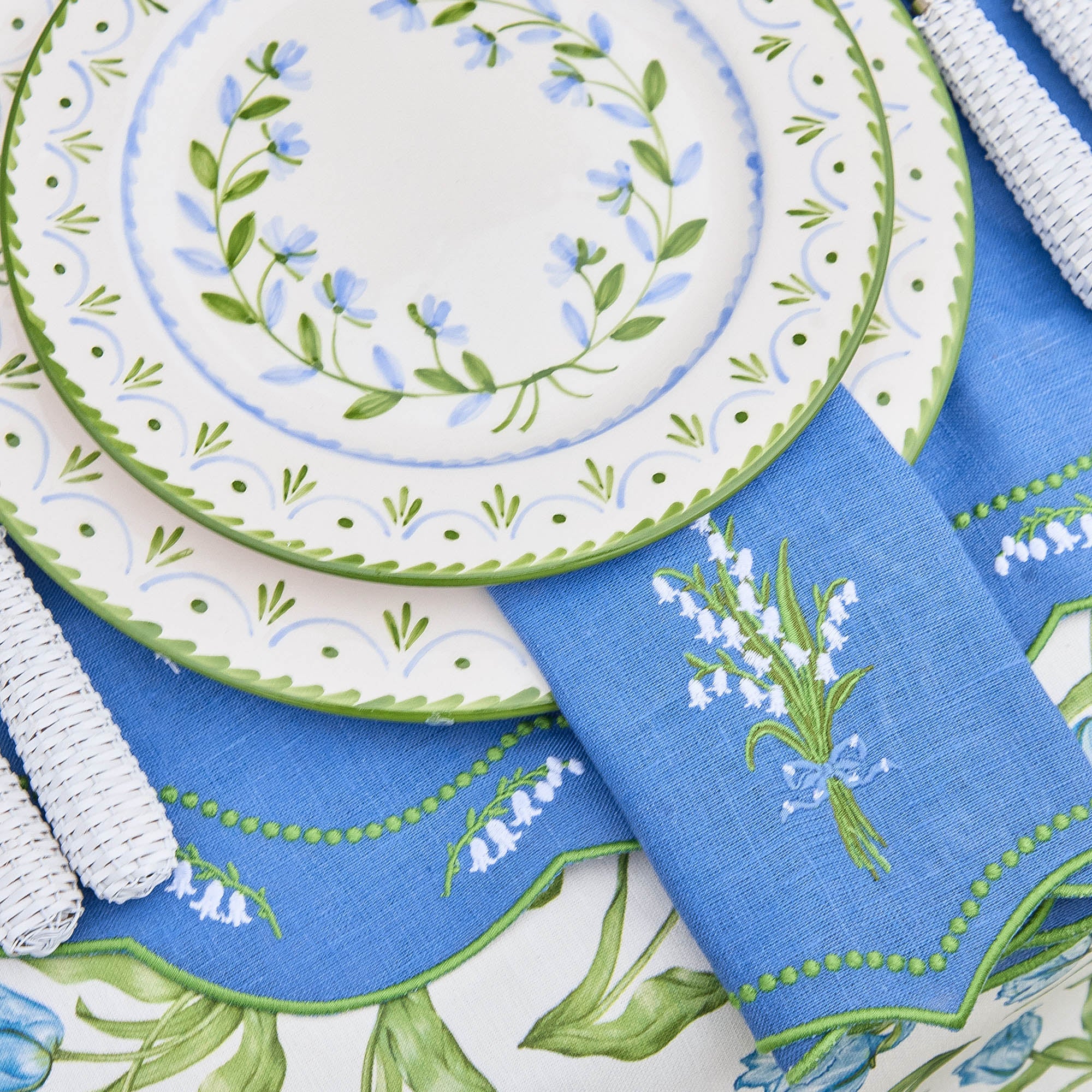 Blue Lily of the Valley Linen Napkins (Set of 4) - Image 14