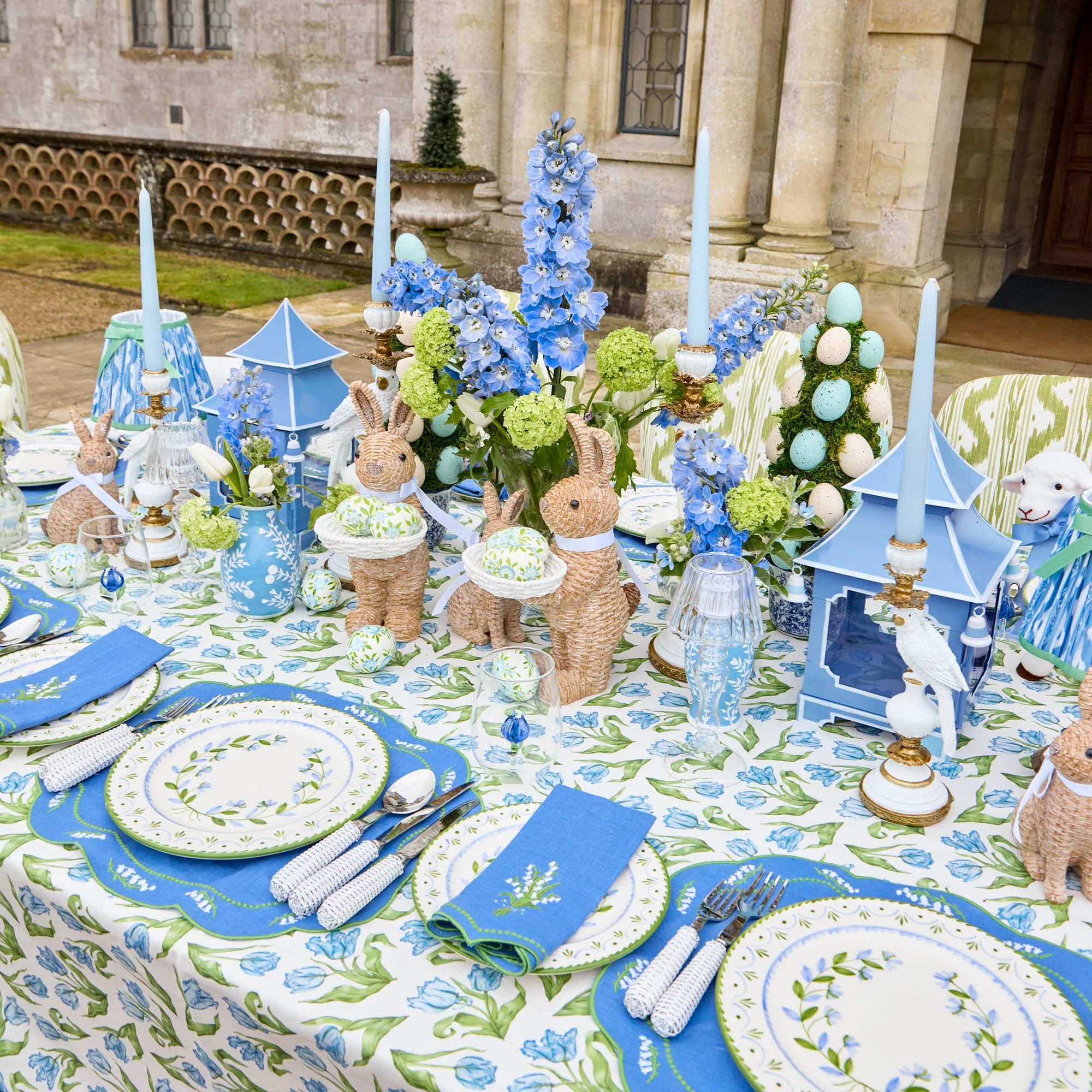 Blue Lily of the Valley Linen Napkins (Set of 4) - Image 15