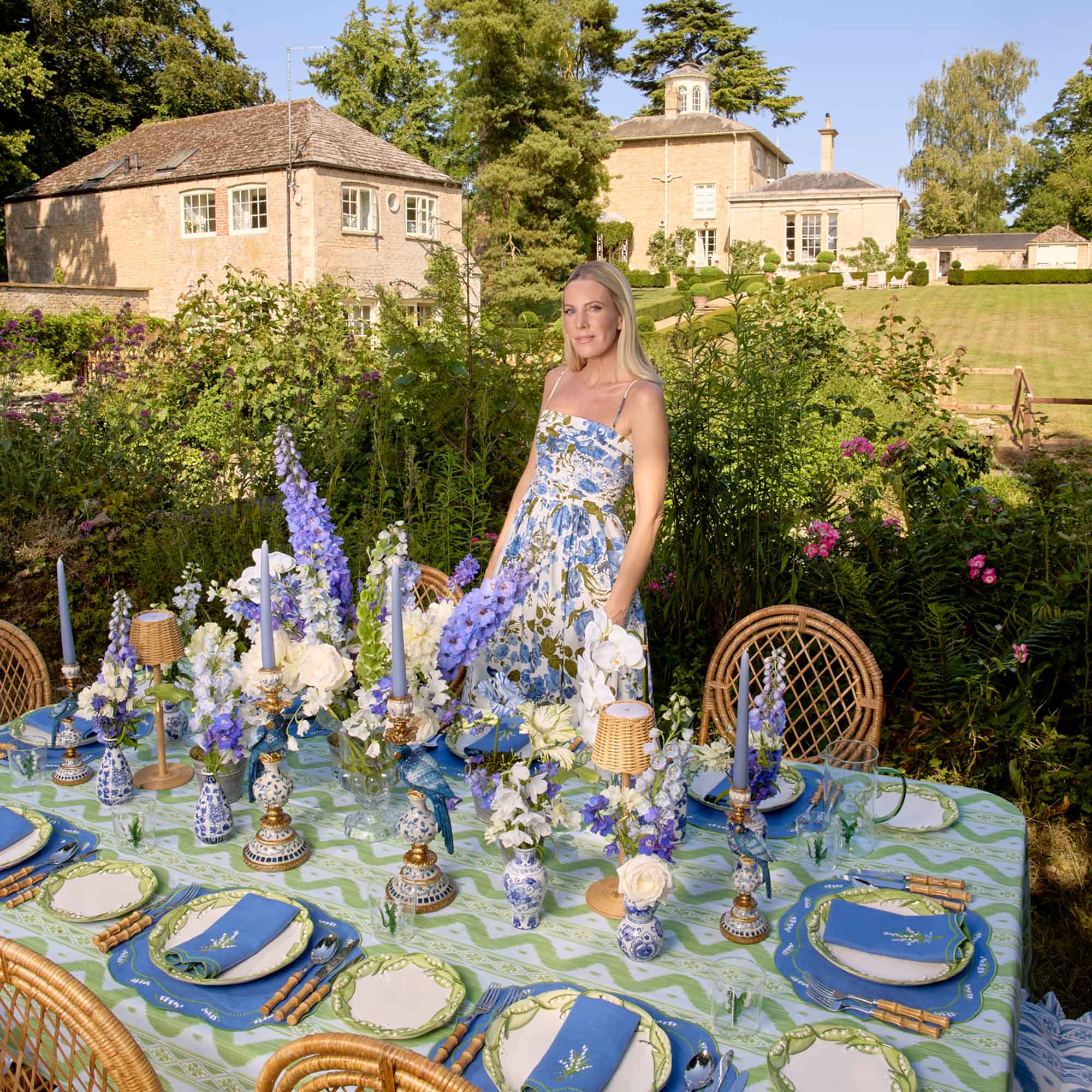 Blue Lily of the Valley Linen Napkins (Set of 4) - Image 9
