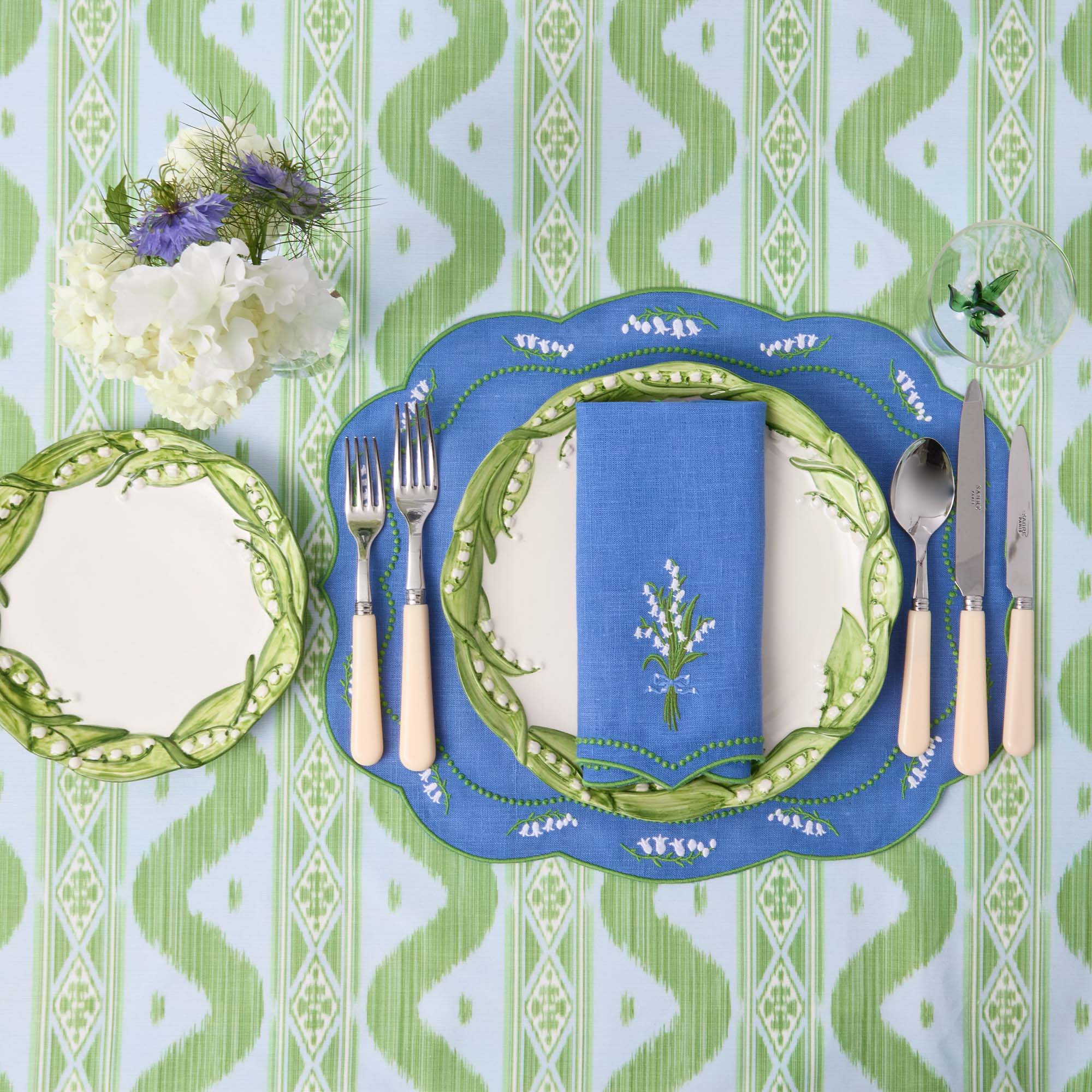 Blue Lily of the Valley Linen Placemats (Set of 4) - Image 8