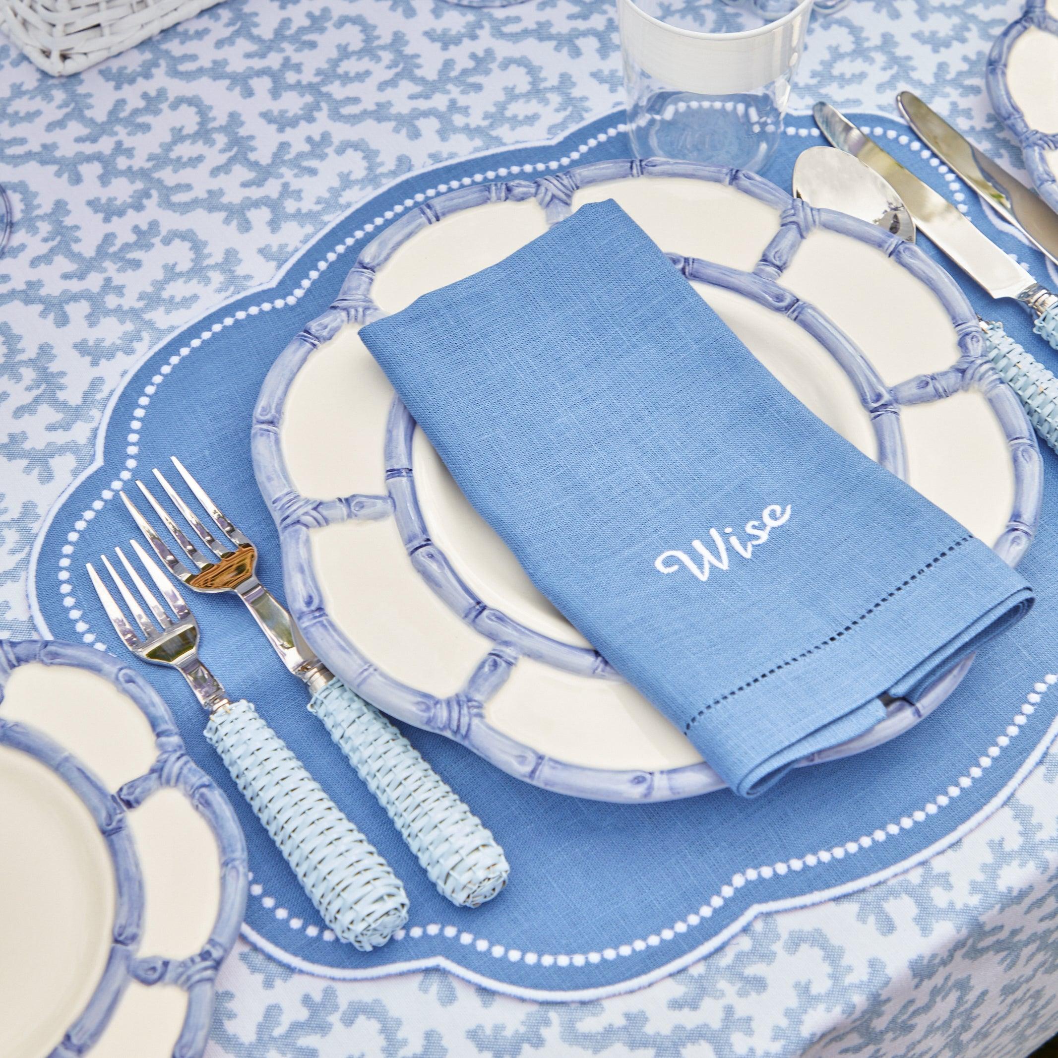 Eloise Blue Linen Placemats (Set of 4) - Image 12