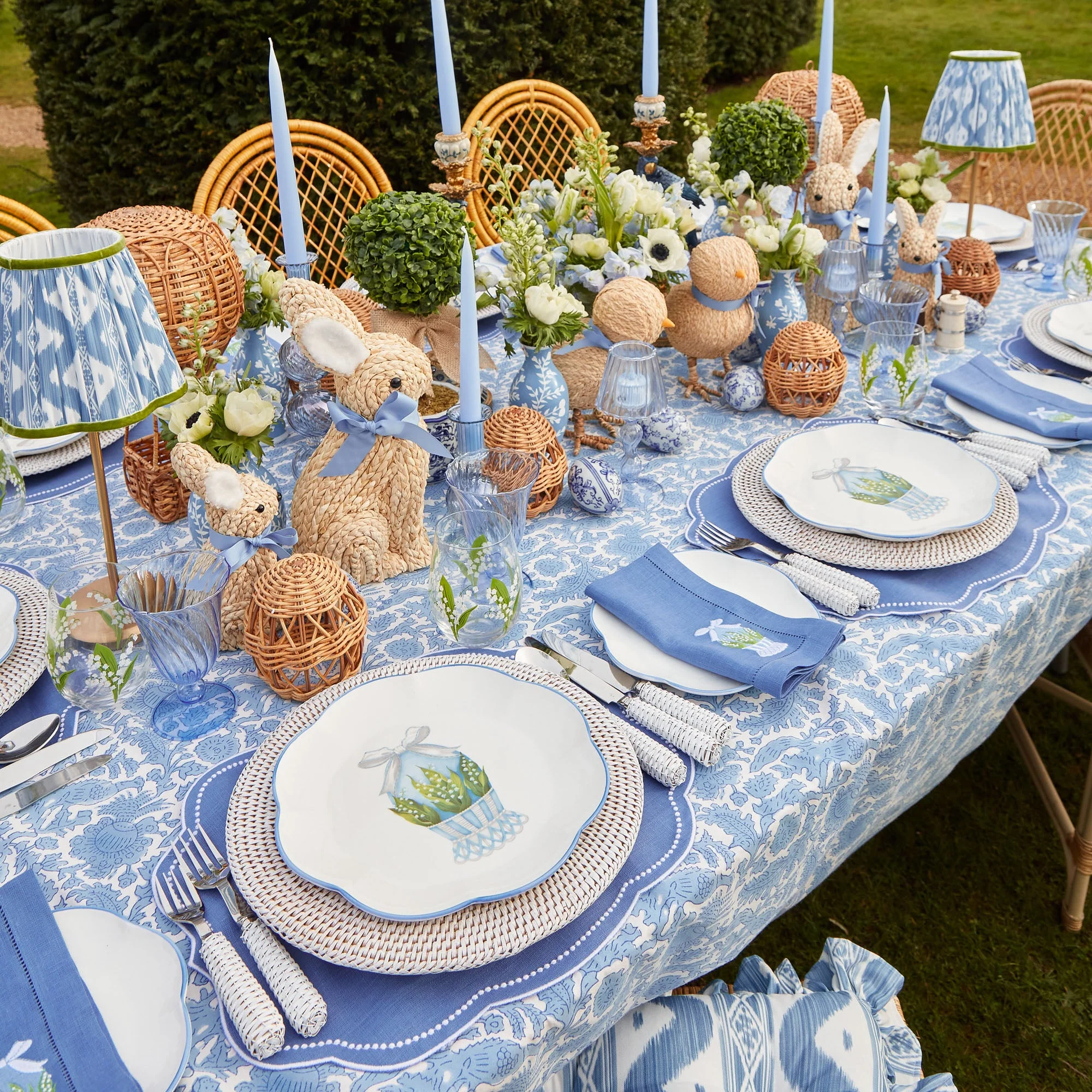 Eloise Blue Linen Placemats (Set of 4) - Image 7