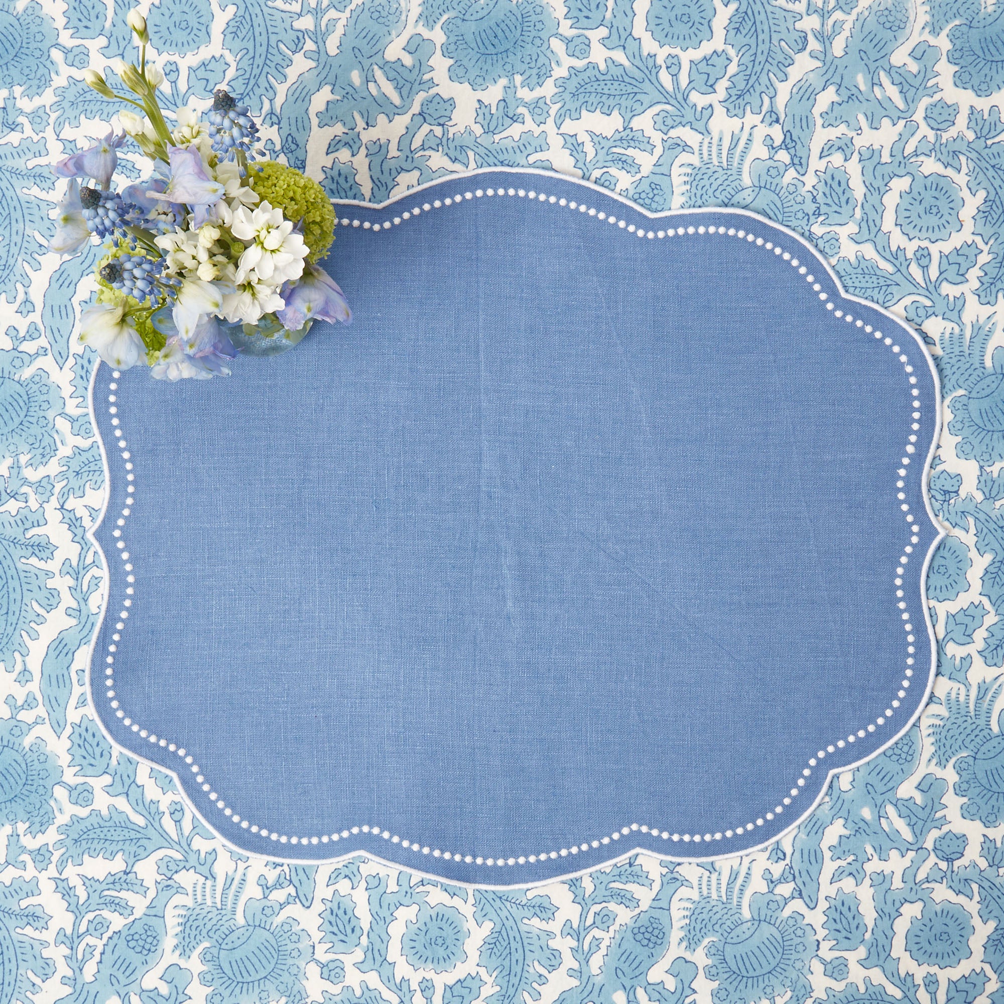 Eloise Blue Linen Placemats (Set of 4) - Image 9