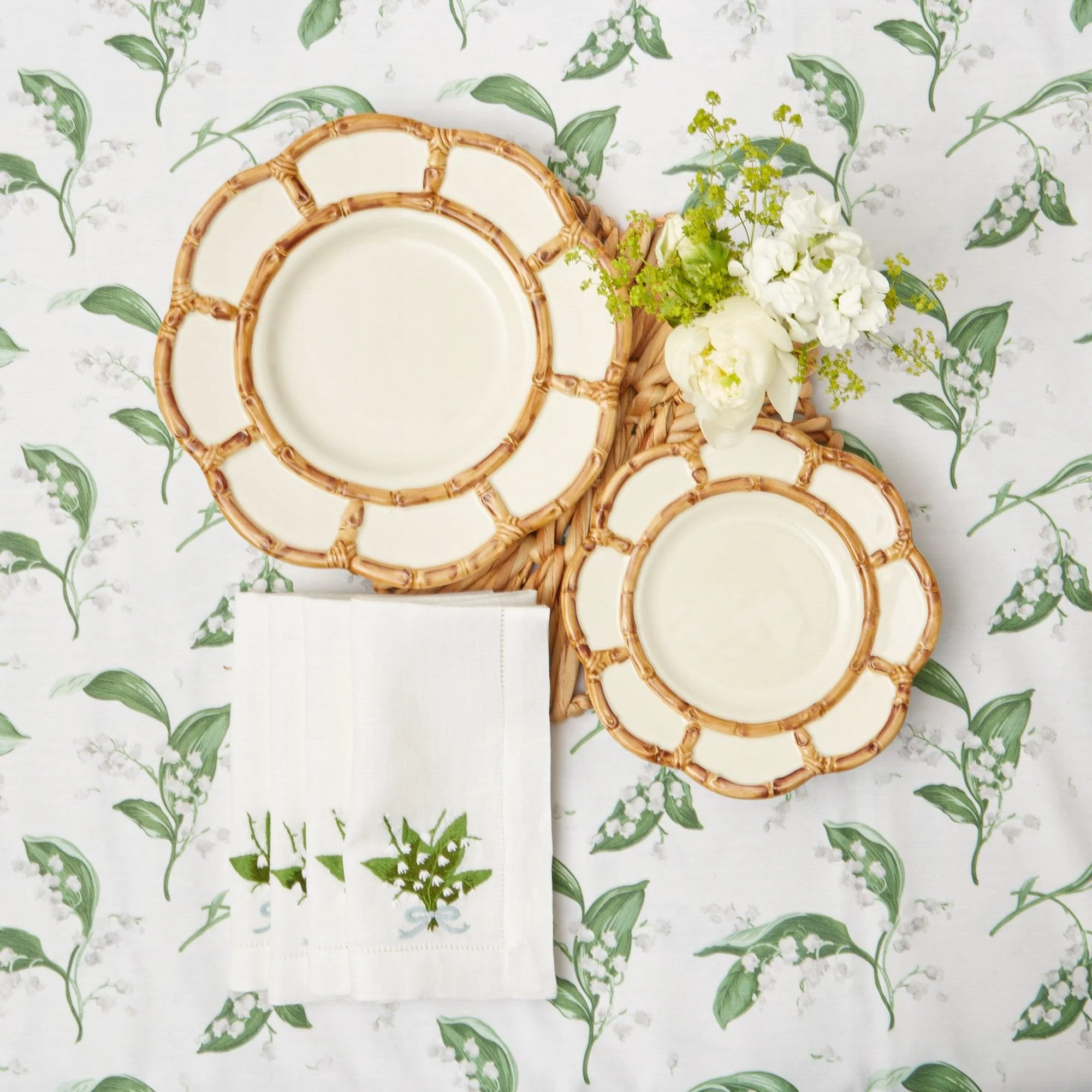 White Lily of the Valley Linen Napkins (Set of 4) - Image 12