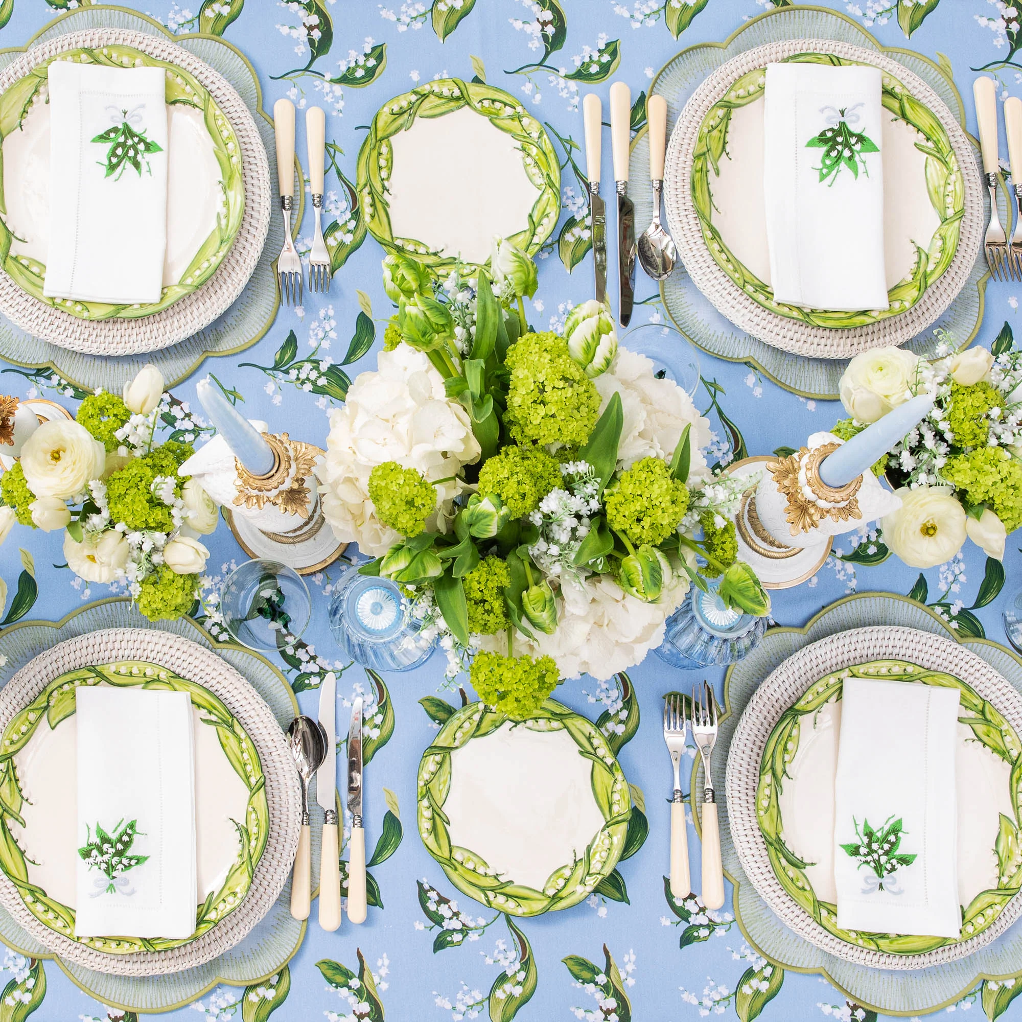 White Lily of the Valley Linen Napkins (Set of 4) - Image 3