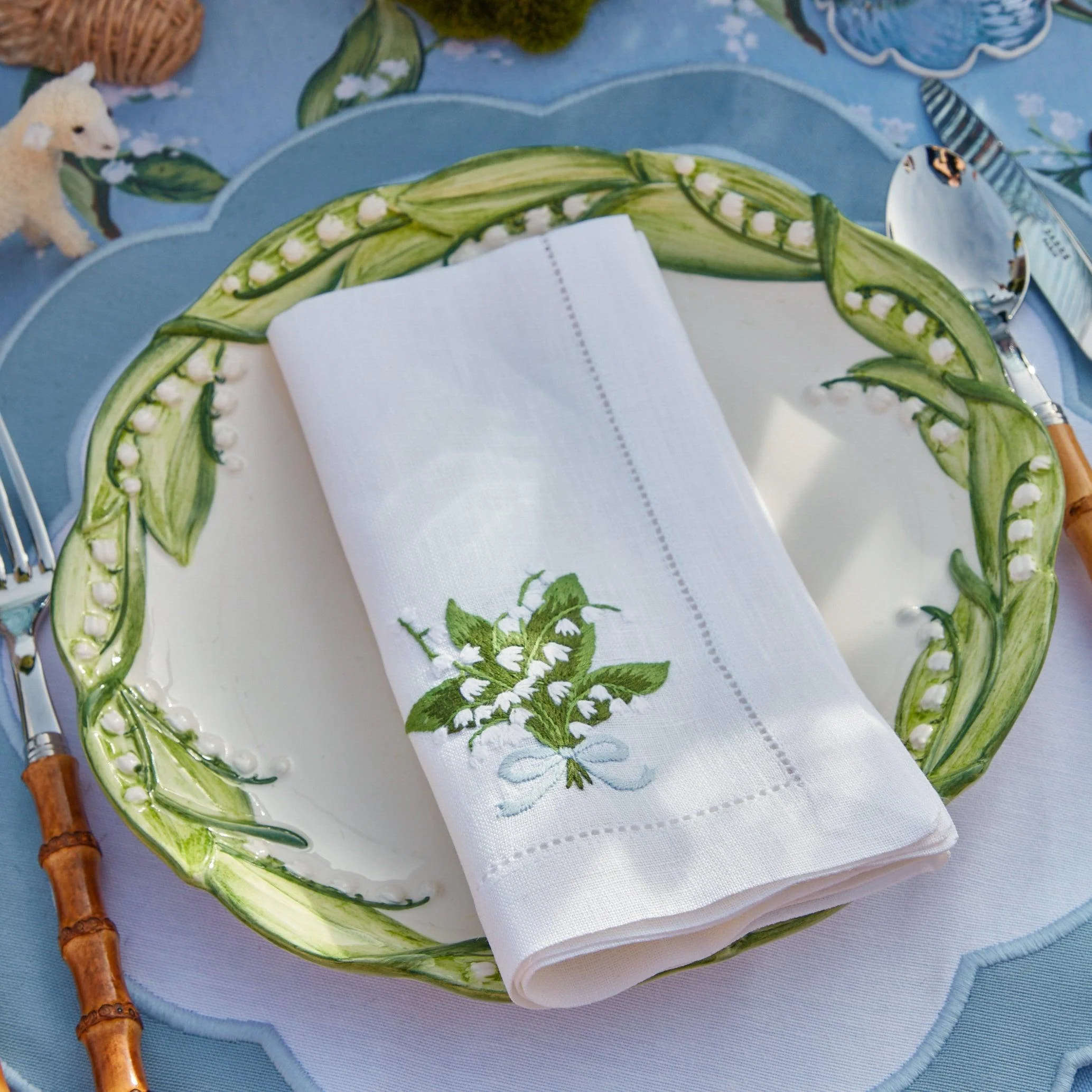 White Lily of the Valley Linen Napkins (Set of 4) - Image 6