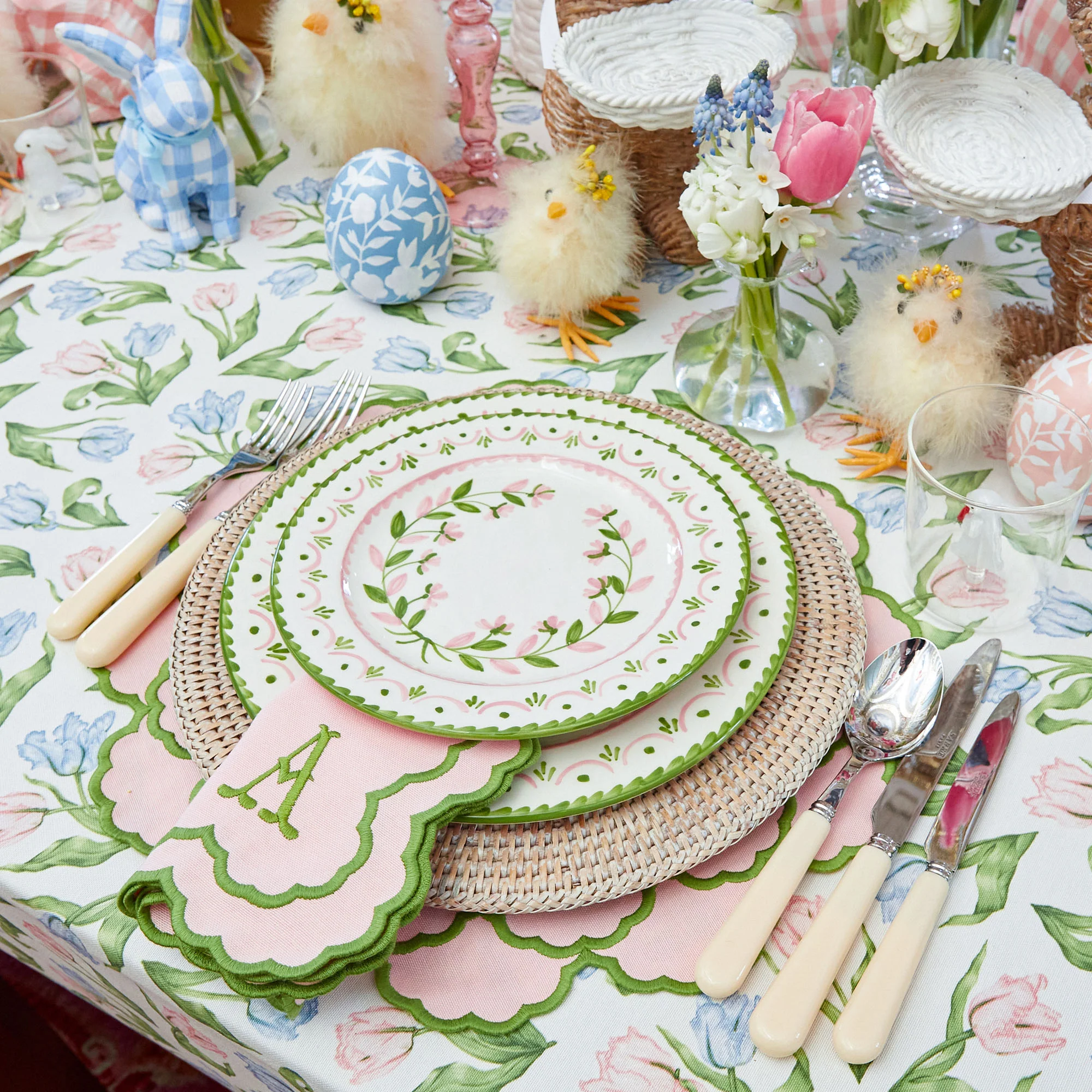 Pink & Green Lily Napkins (Set of 4) - Image 13