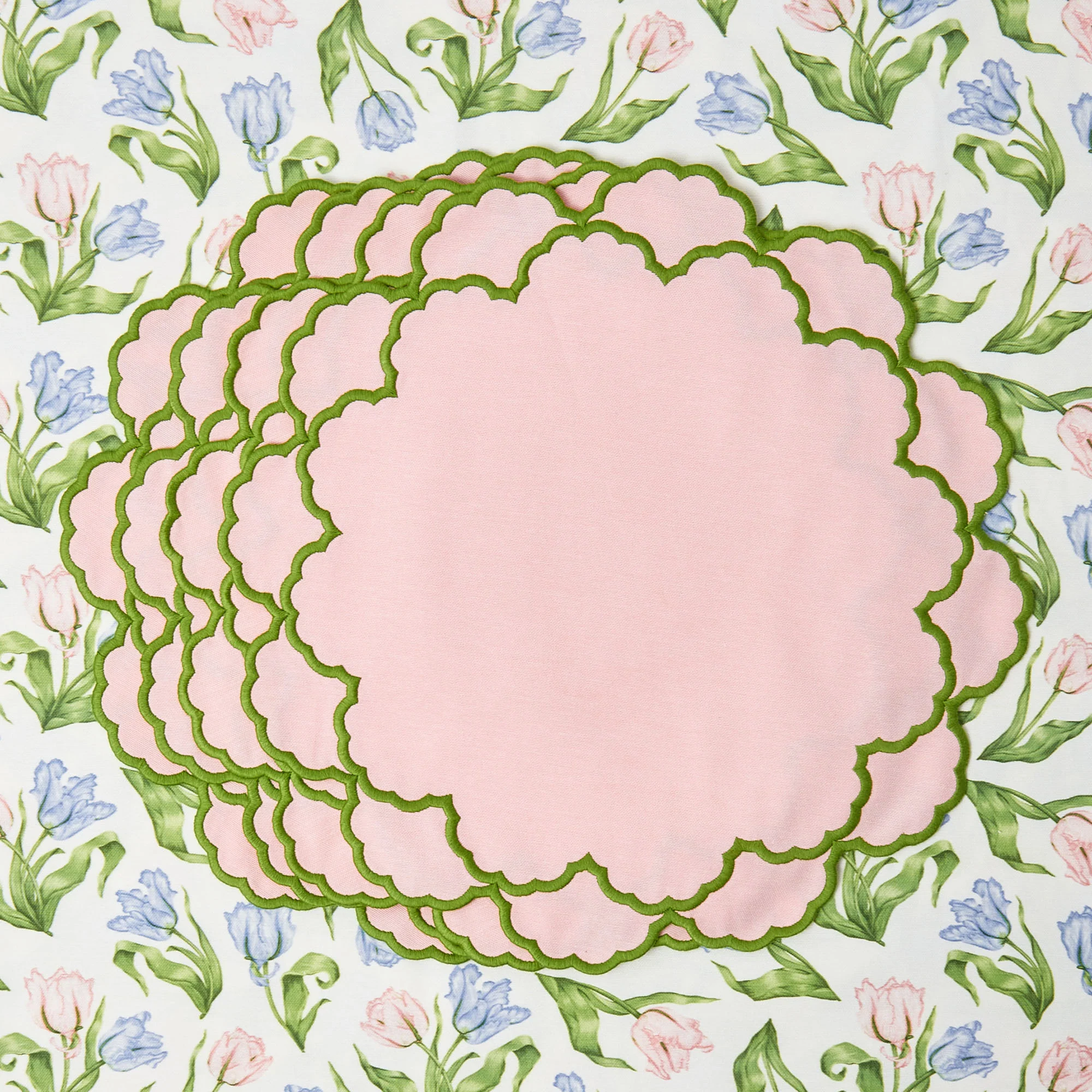 Lily Pink & Green Placemats & Napkins (Set of 4) - Image 10