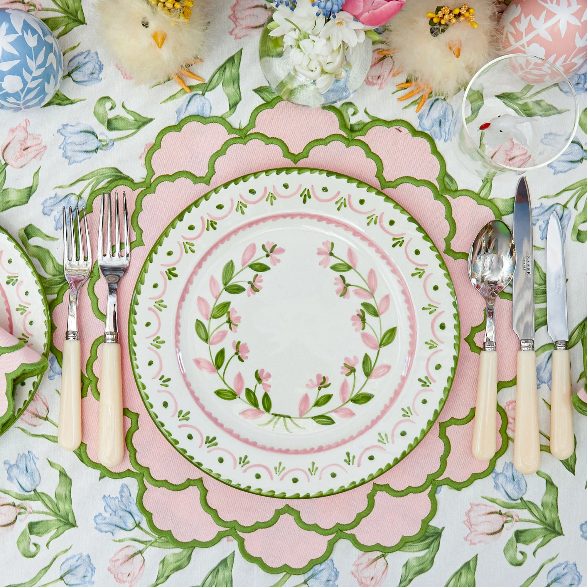 Lily Pink & Green Placemats & Napkins (Set of 4) - Image 12