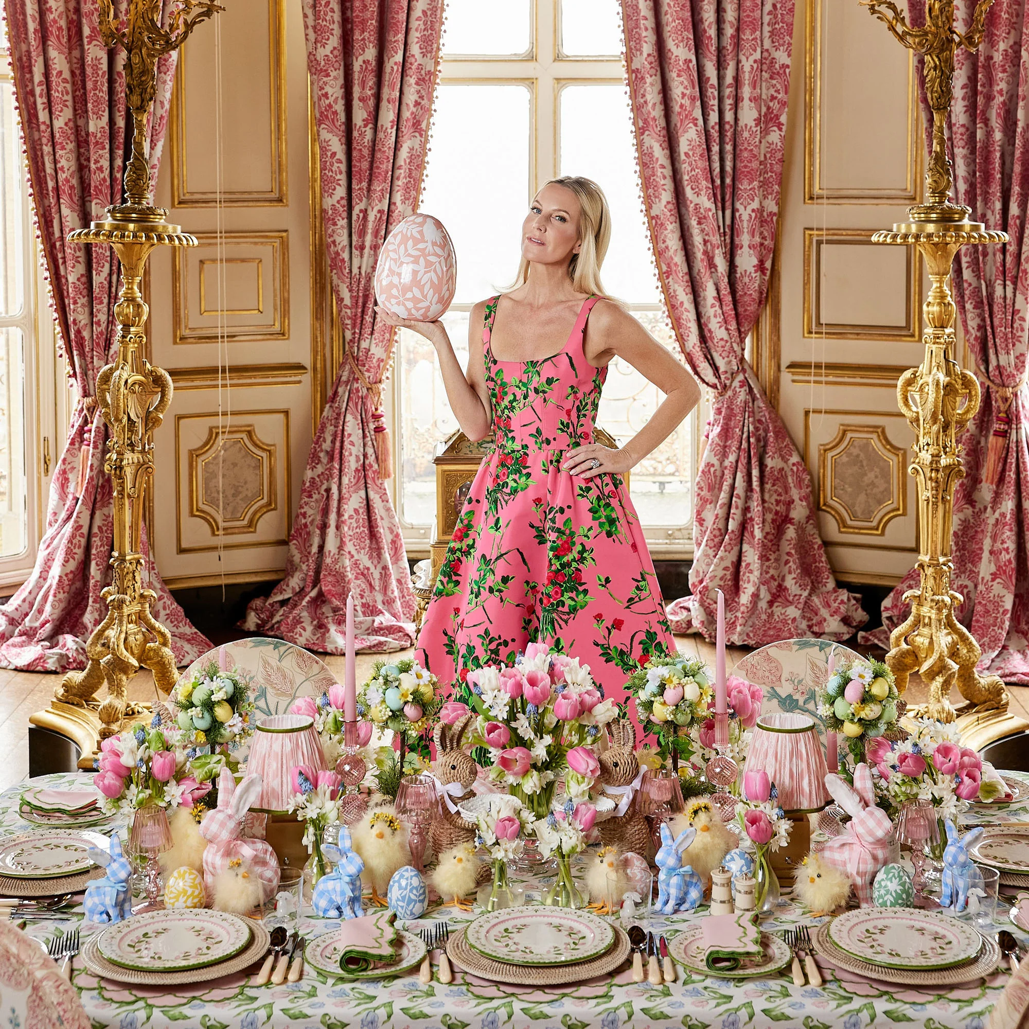 Lily Pink & Green Placemats & Napkins (Set of 4) - Image 9