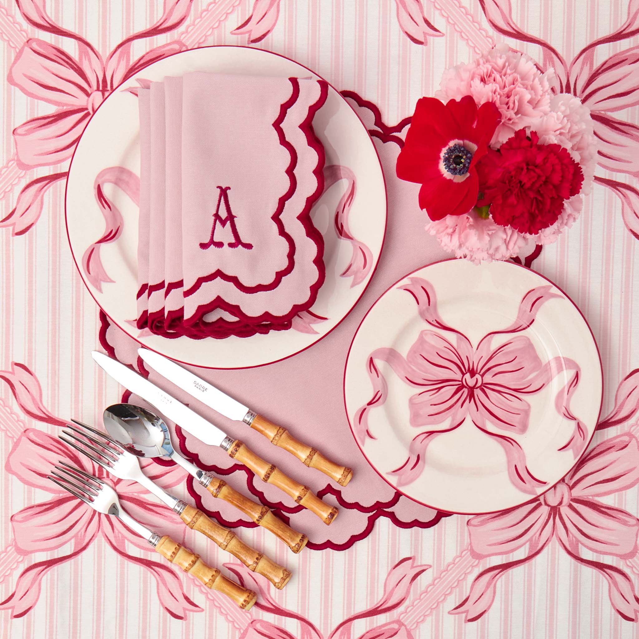 Audrey Pink & Red Bow Starter Plate - Image 6