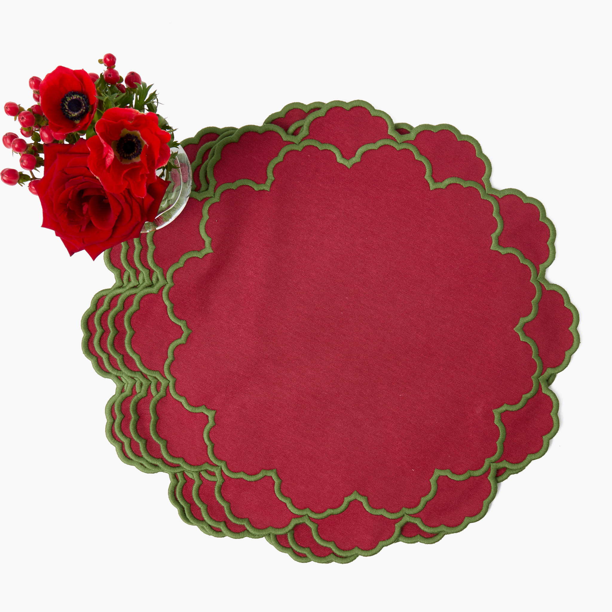 Red & Green Lily Placemats (Set of 4) - Image 9