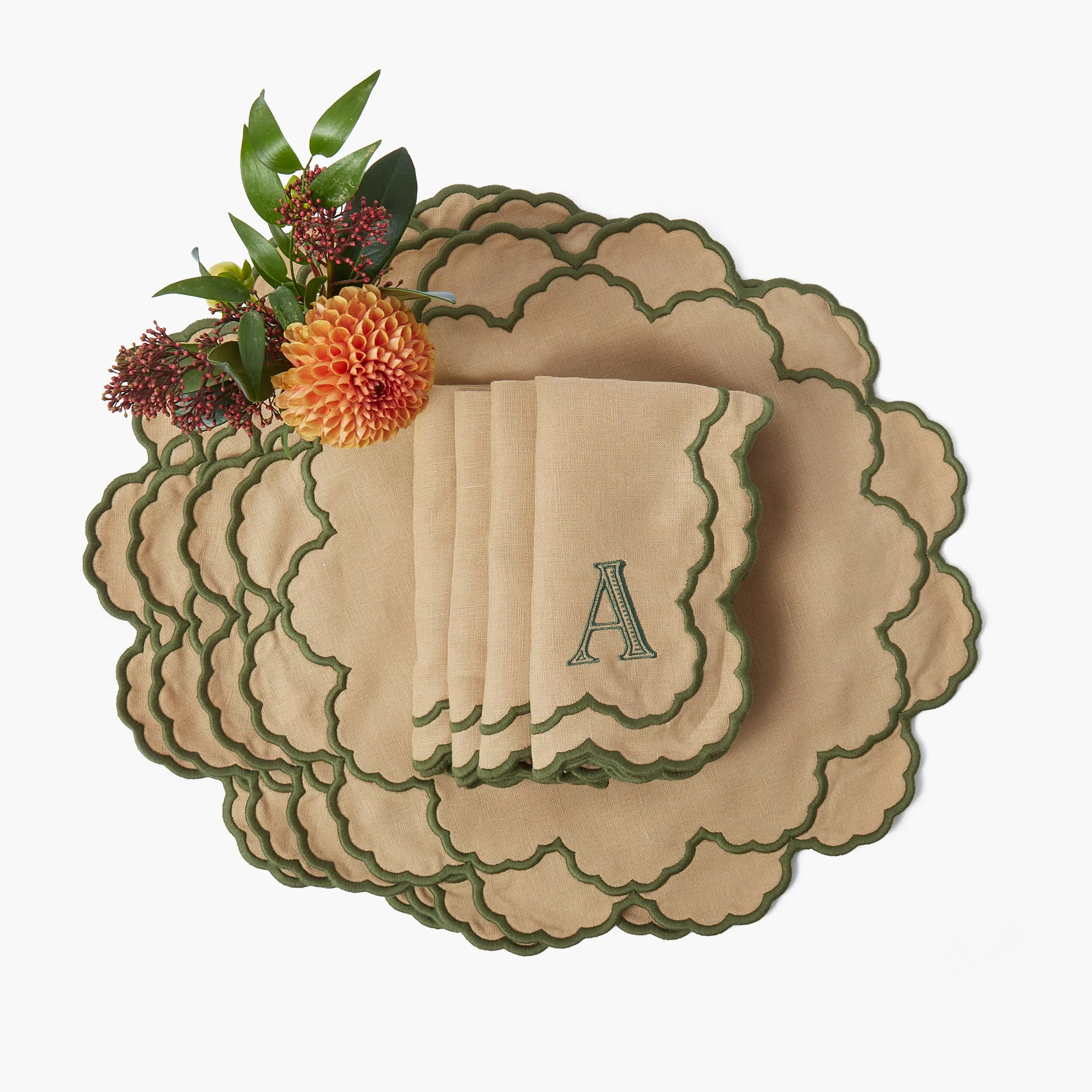 Sand & Green Lily Placemats (Set of 4) - Image 13