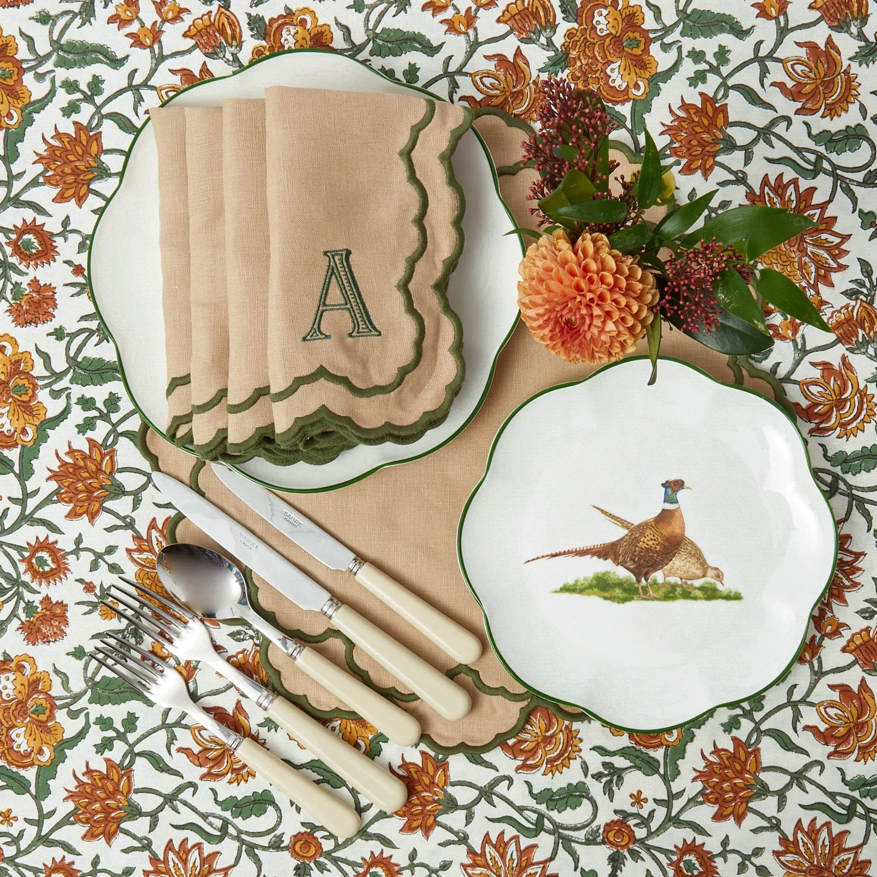 Sand & Green Lily Placemats (Set of 4) - Image 8