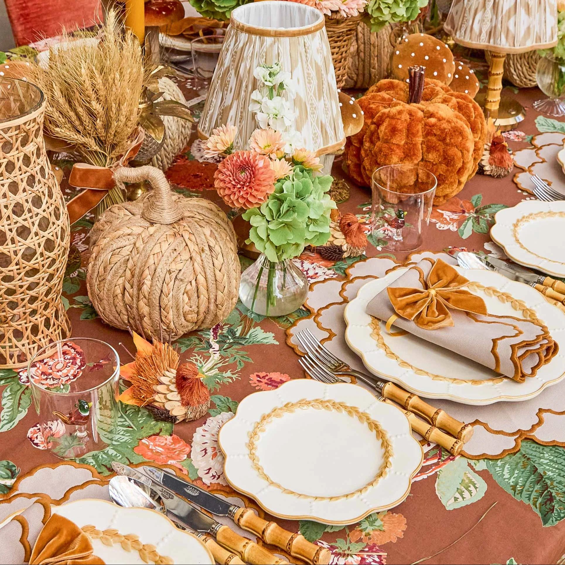Taupe & Mustard Lily Placemats (Set of 4) - Image 4