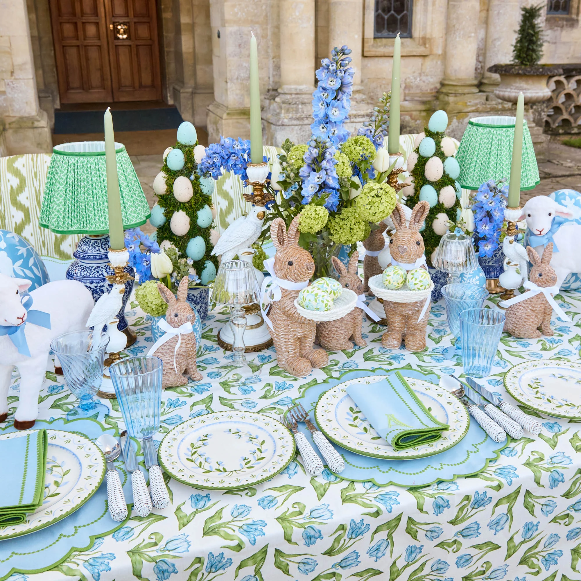 Blue Tulip Tablecloth - Image 4