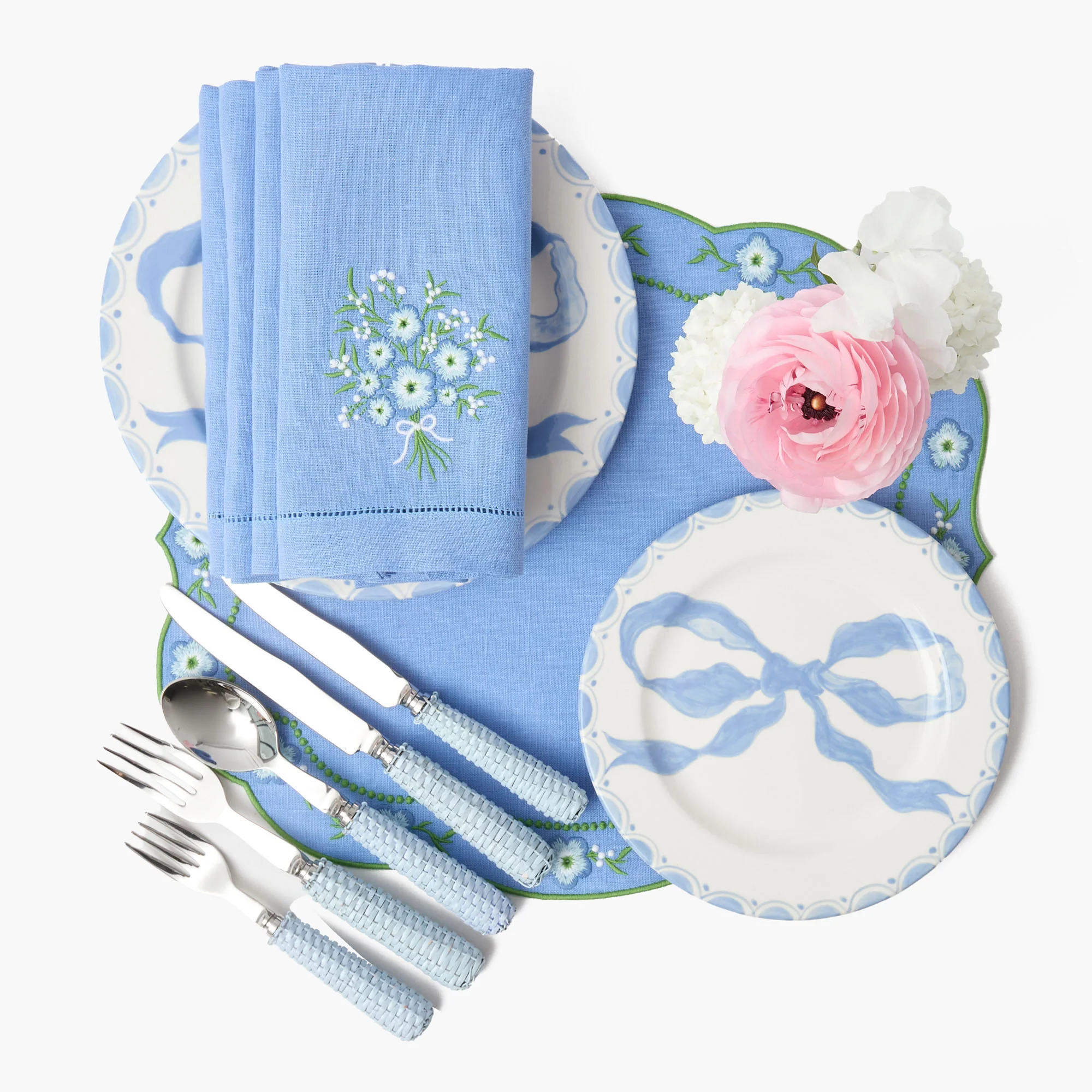 Marilyn Blue Bow Starter Plates (Set of 4) - Image 3