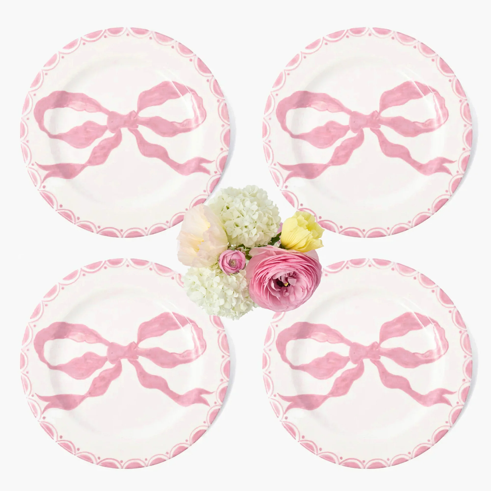 Marilyn Pink Bow Dinner Plates (Set of 4)