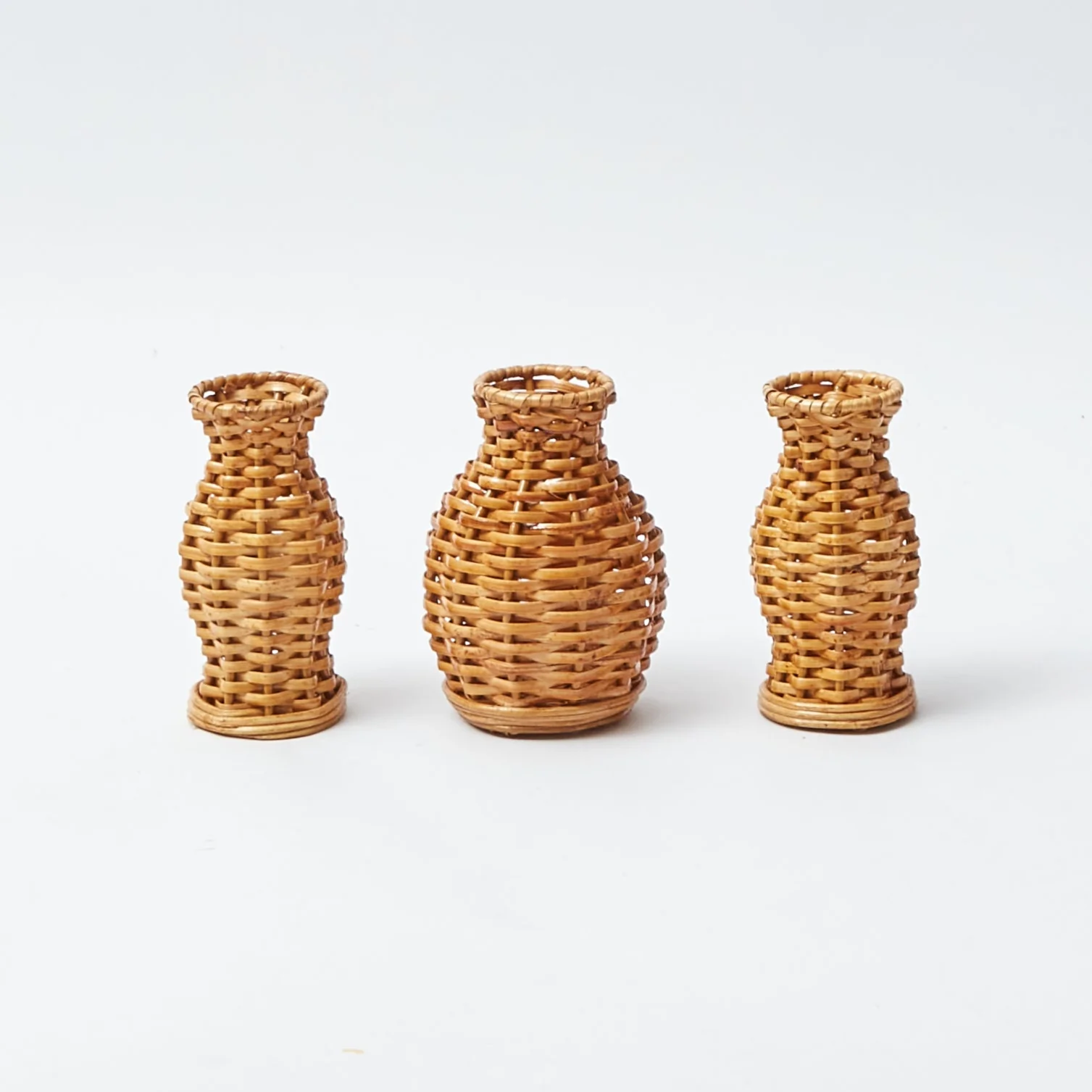 Mini Natural Rattan Vase (Set of 3) - Image 11
