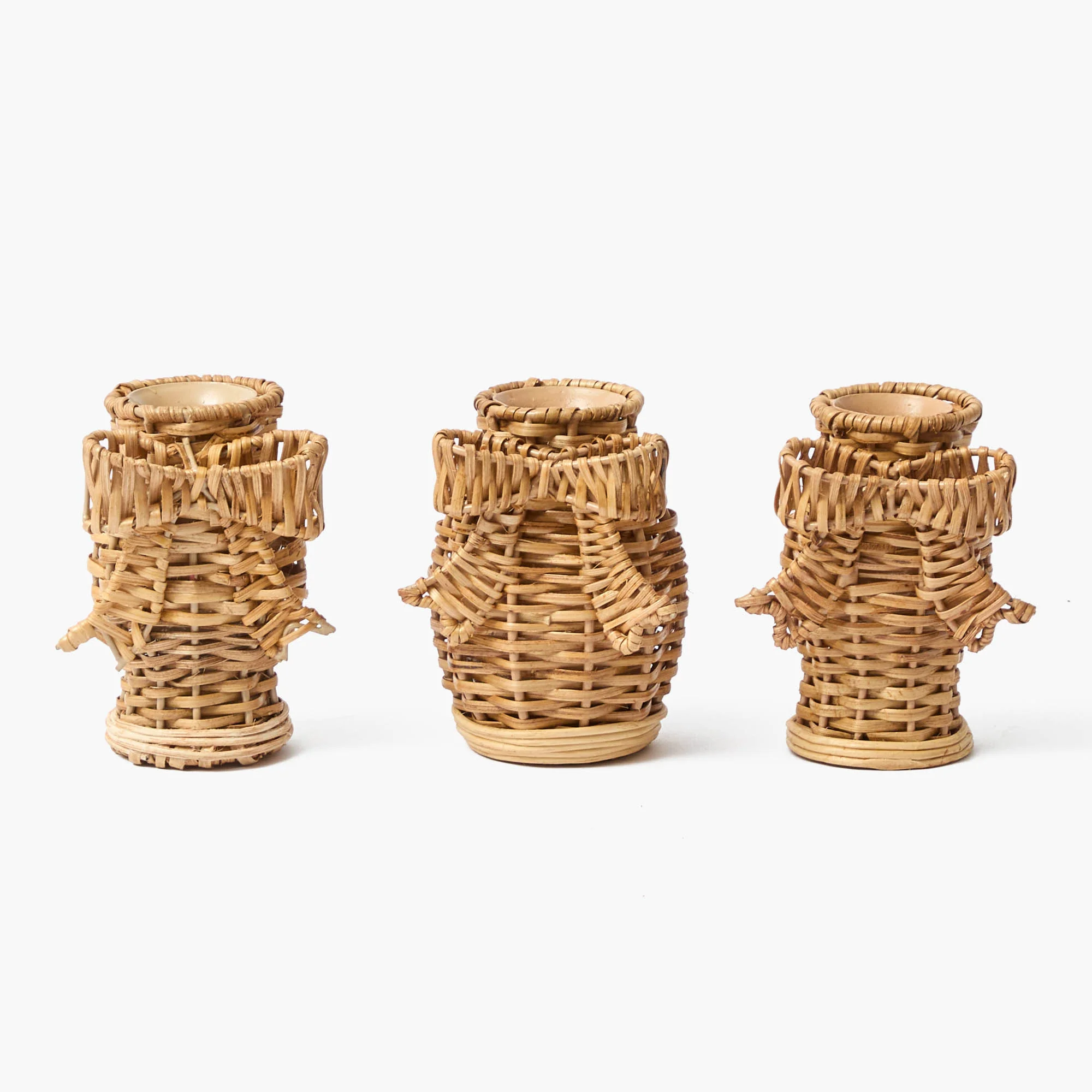 Mini Rattan Bow Vases (Set of 3) - Image 7