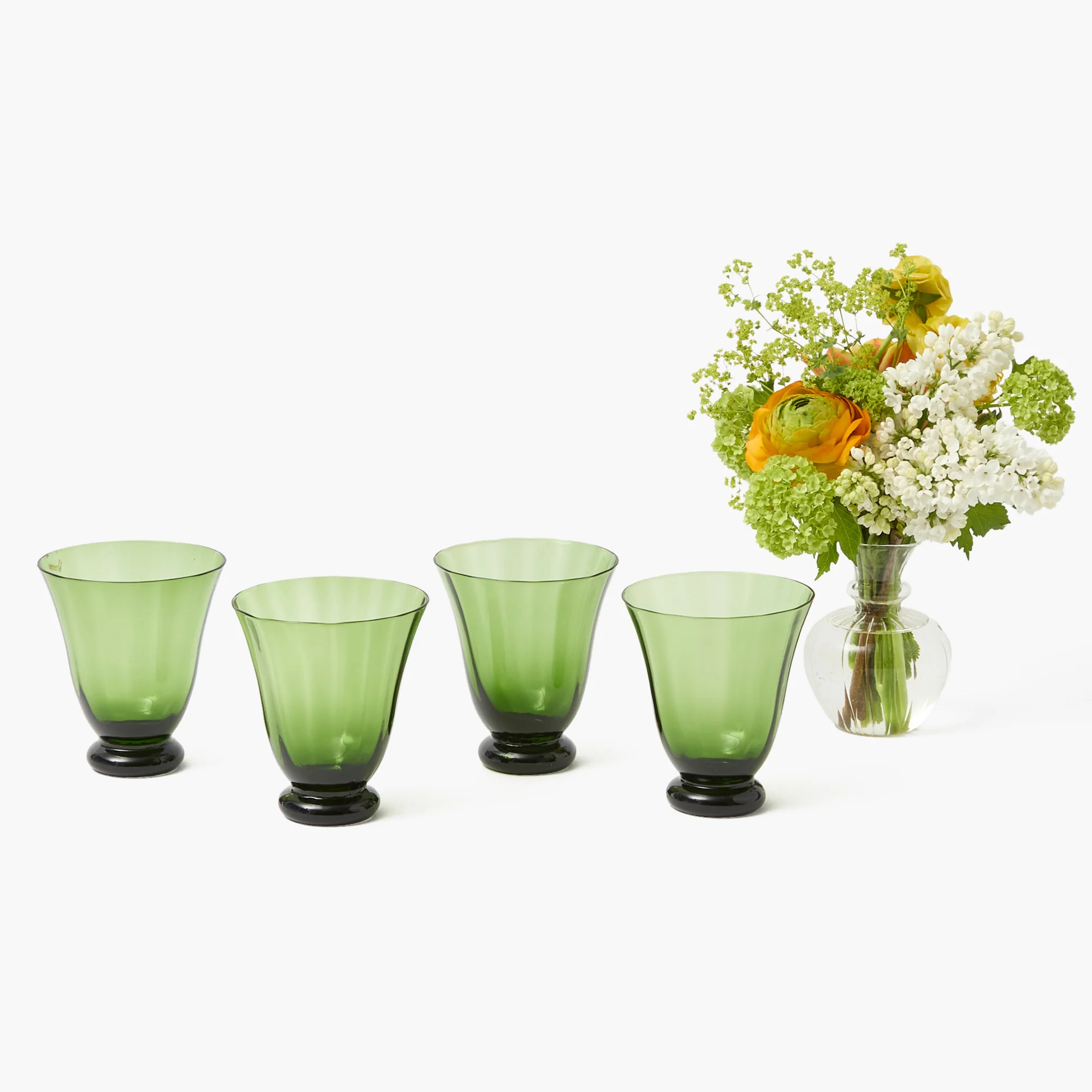 Moss Green Tulip Glasses (Set of 4) - Image 11