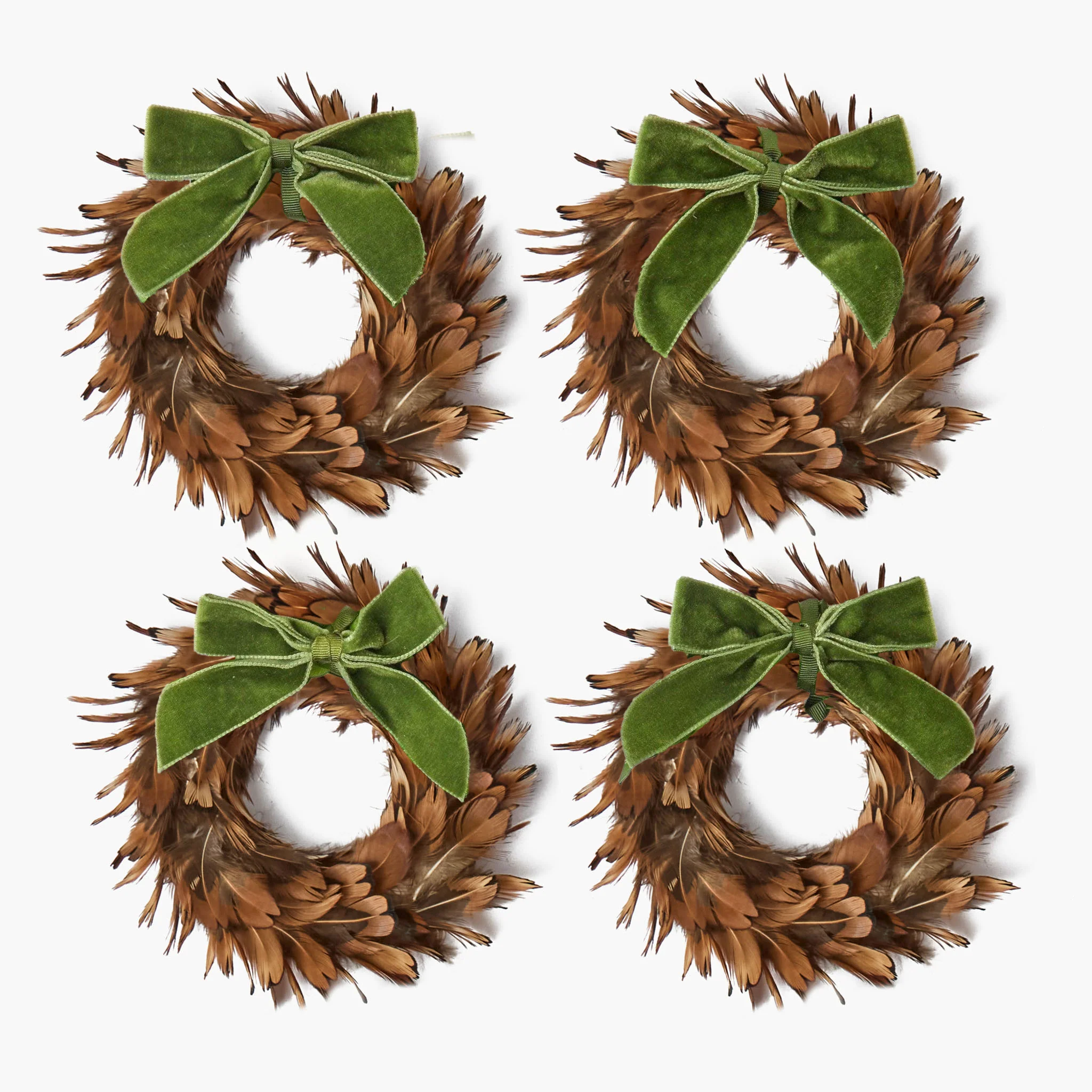 Forest Green Velvet Mini Bows (Set of 4) - Image 4
