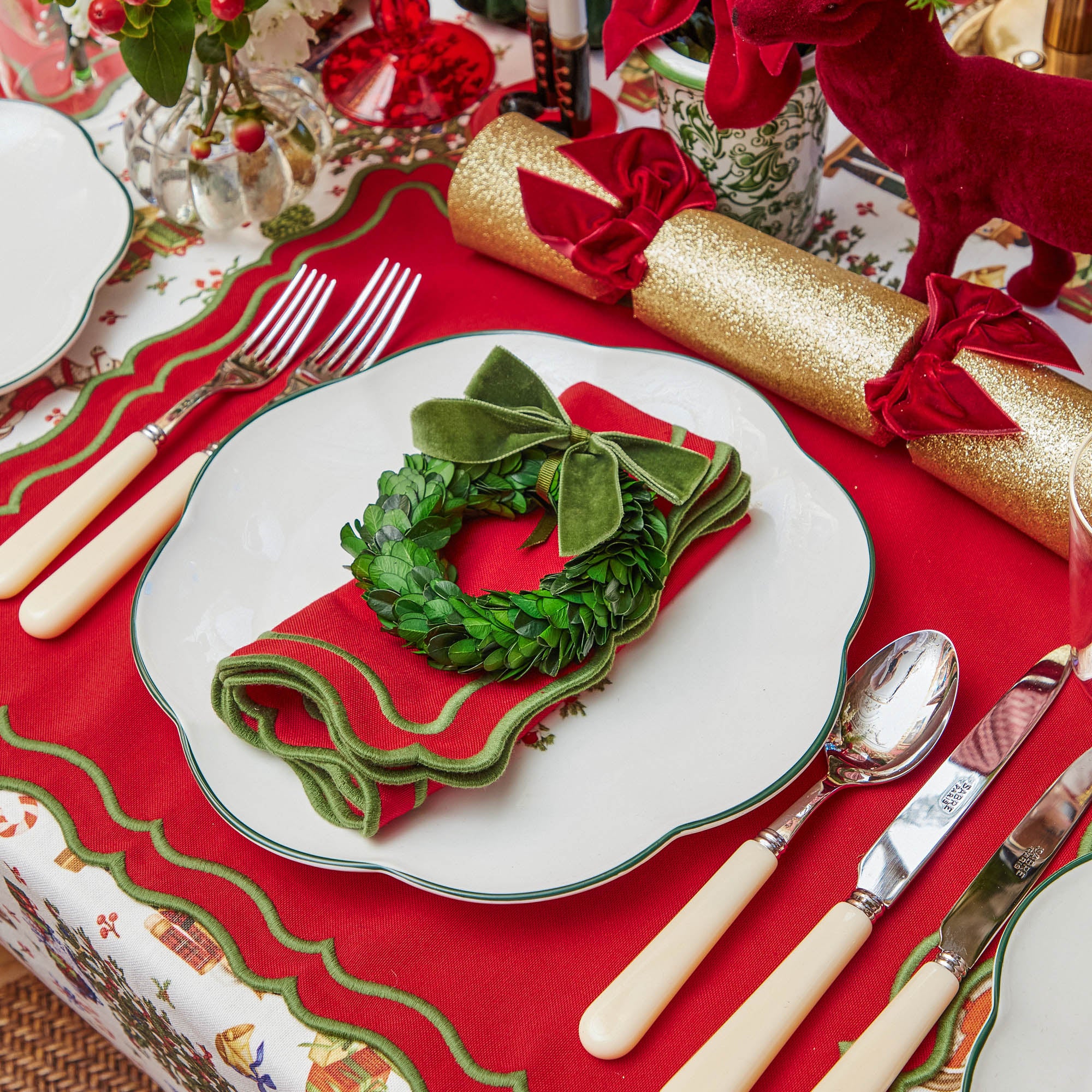 Forest Green Velvet Mini Bows (Set of 4) - Image 5